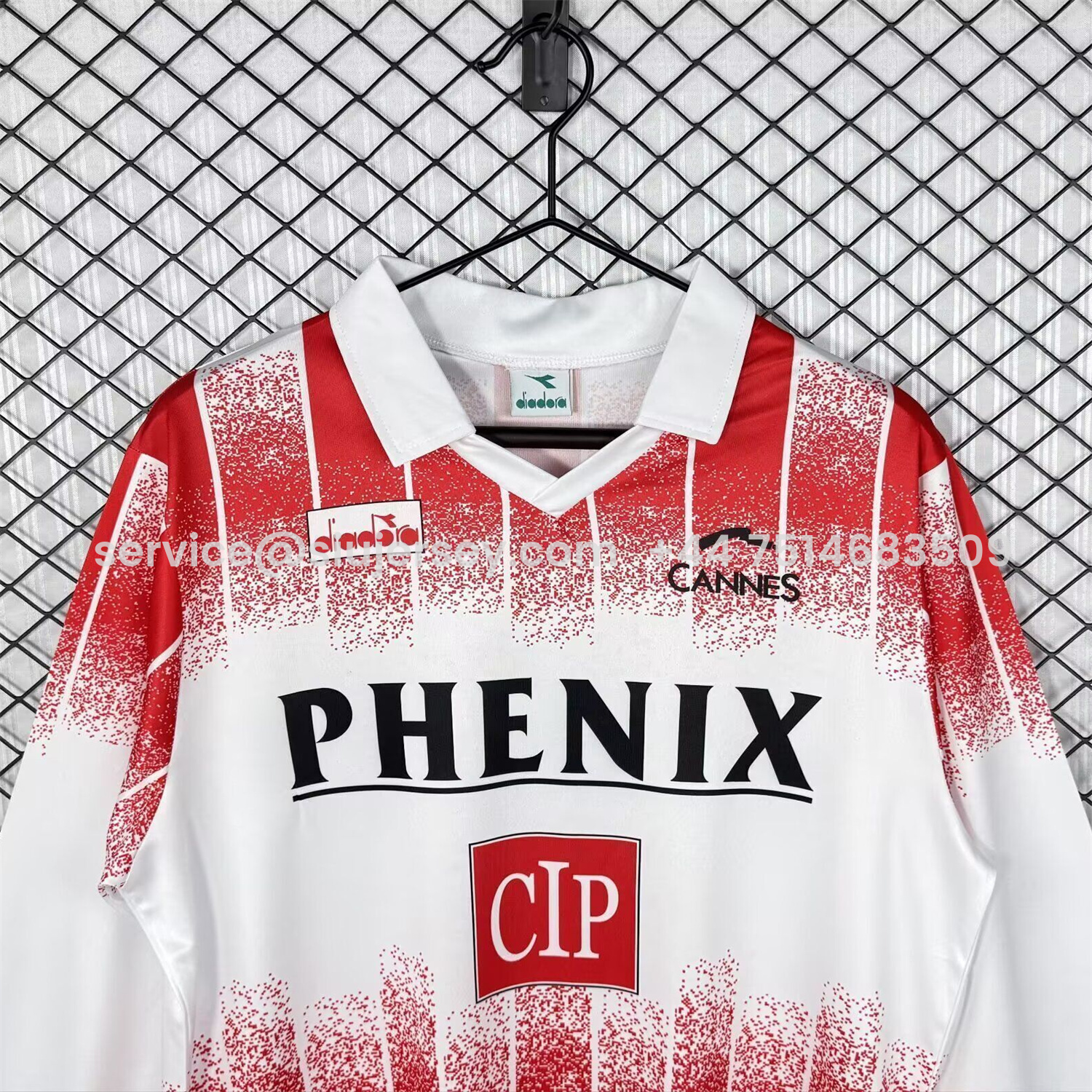 SIUjerseys-Retro AS Cannes 1991-92 Home Long Sleeves Jersey
