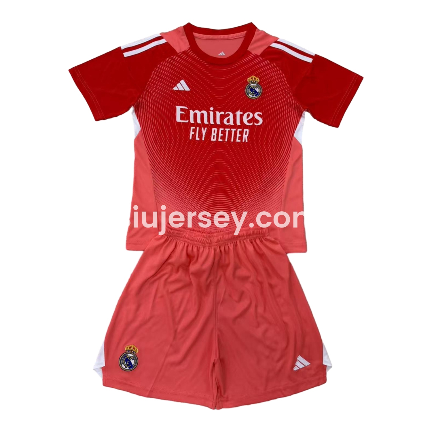 SIUjerseys-Real Madrid 25-26 Red Goalkeeper Kids Kit