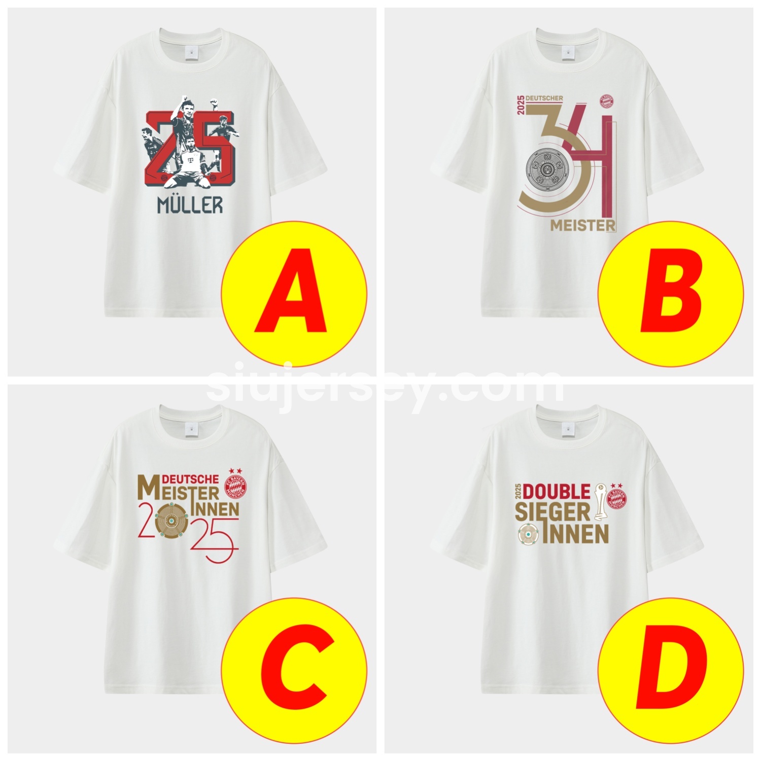 SIUjerseys-Bayern Munich Bundesliga Champions Deutscher Meister 2025 Unisex Pure Cotton T-shirt