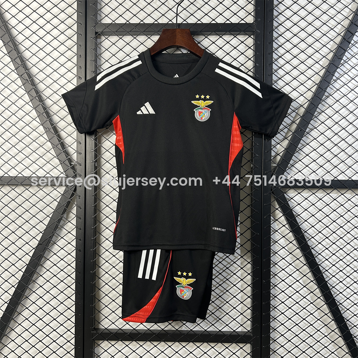 SIUjerseys-Benfica 25-26 Black Training Kids Kit
