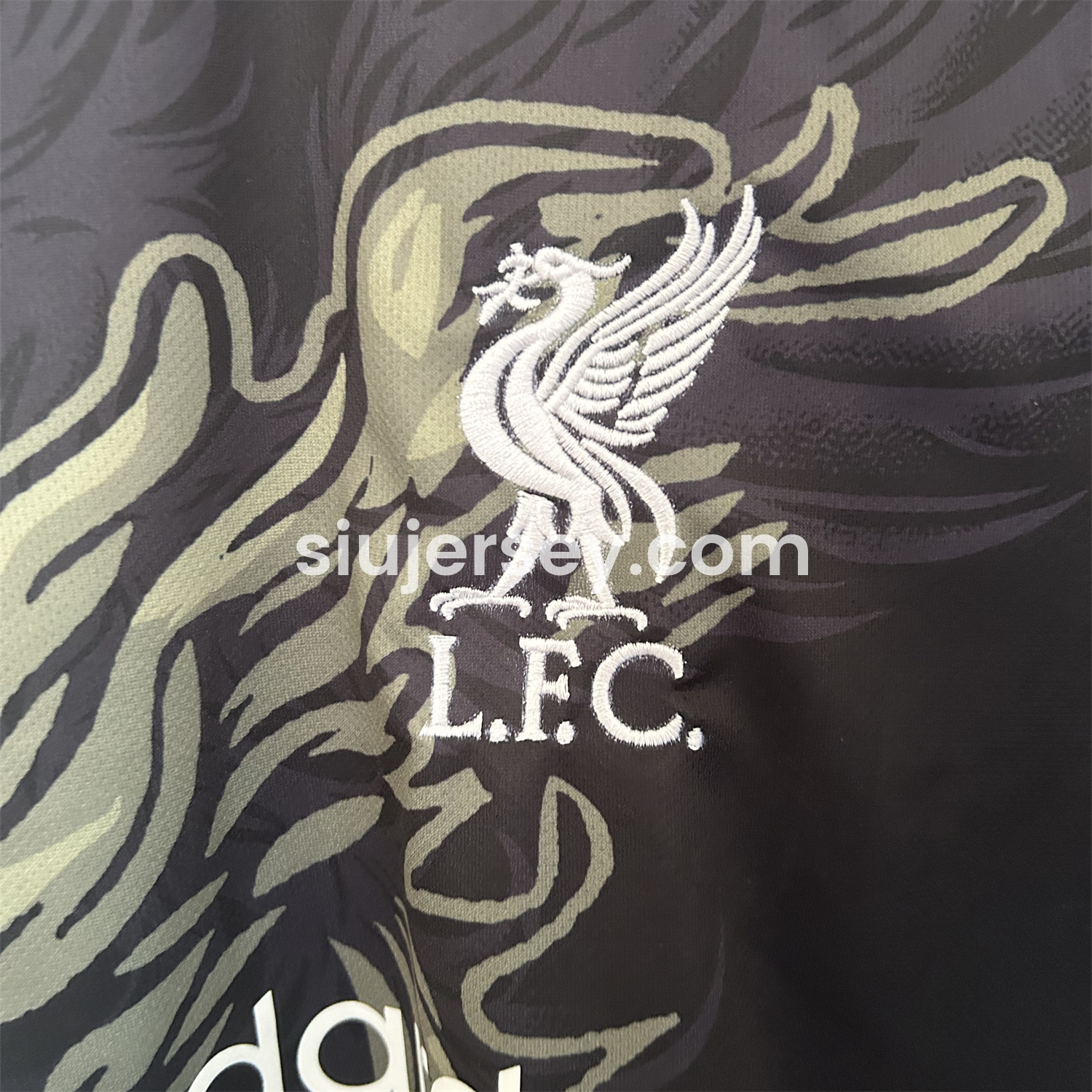 SIUjerseys-Liver.pool 25-26 Gray Green Liver.pool Bird Black Jersey - Fans Version