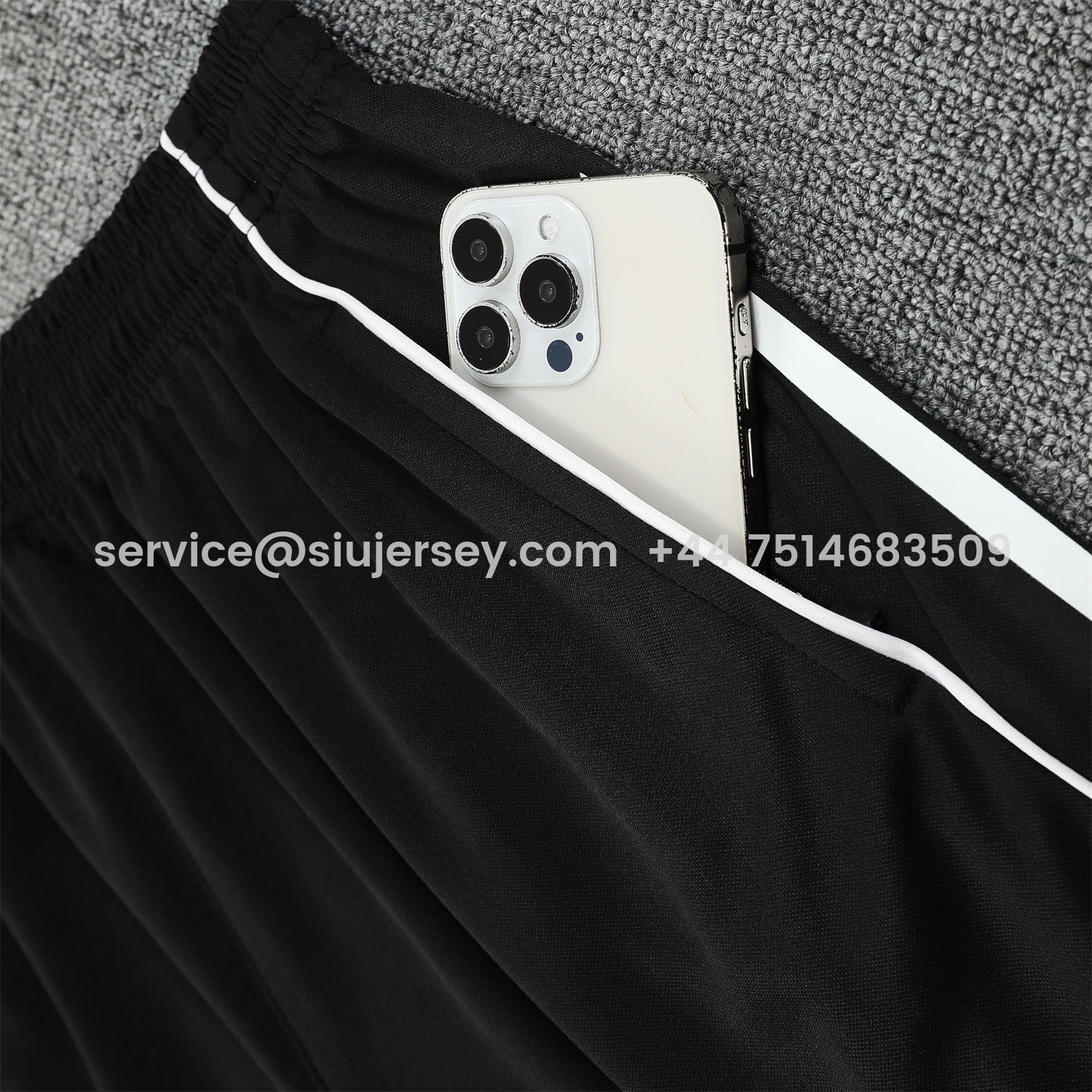 SIUjerseys-Real Madrid 25-26 Short-Sleeve Training Set - Grey And White Top & Black Shorts