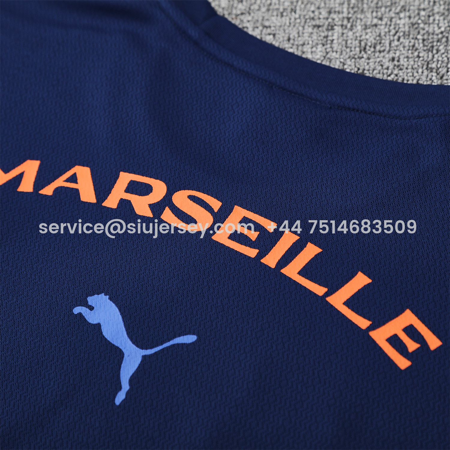 SIUjerseys-Marseille 25-26 Short-Sleeve Training Set - Blue Top & Blue Shorts