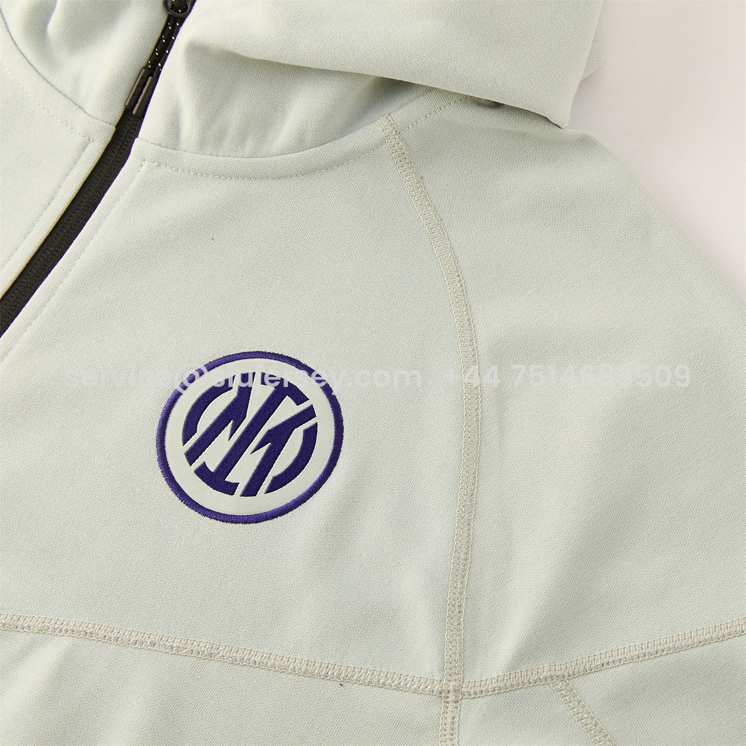 SIUjerseys-Inter Milan 25-26 Hooded Windbreaker Training Set - Grey Green Top & Pants