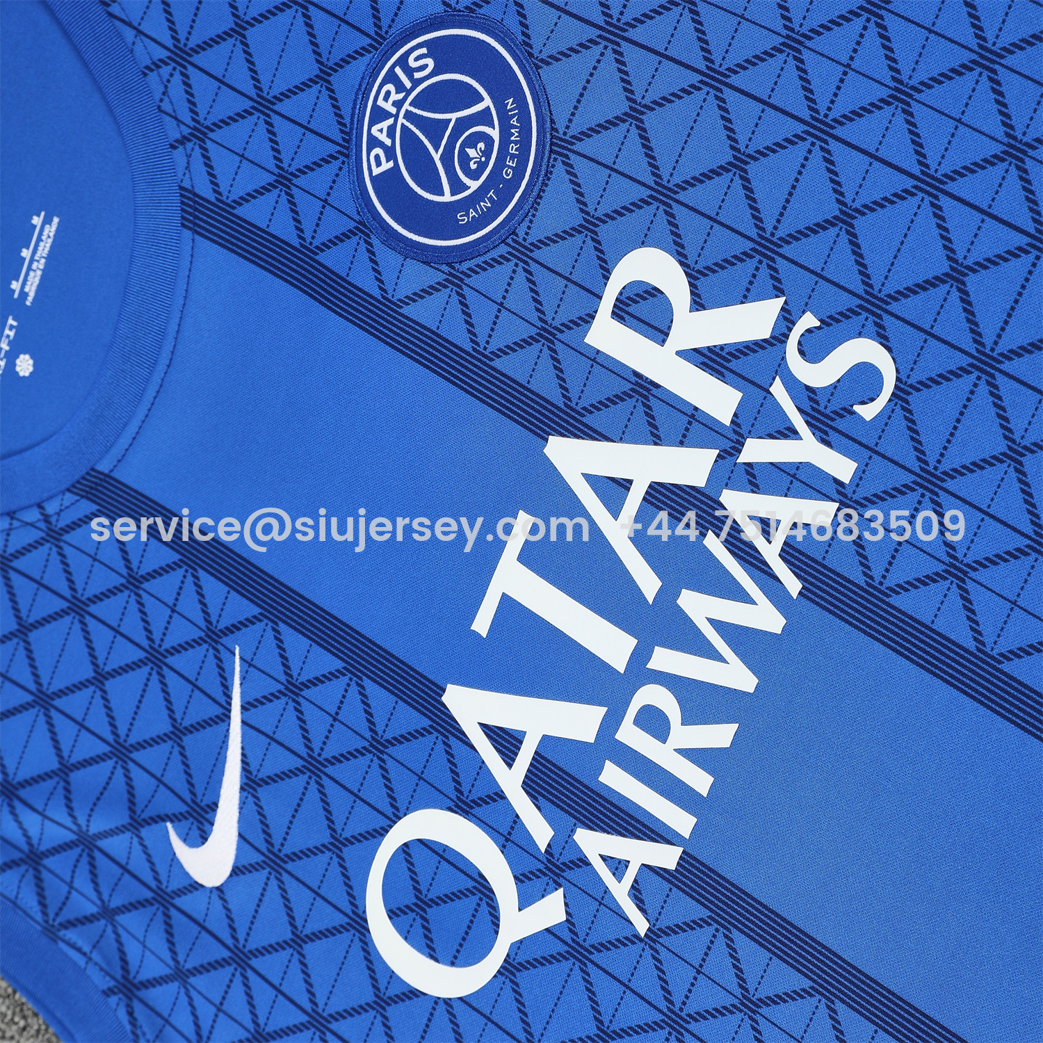 SIUjerseys-Paris Saint-Germain PSG 25-26 Vest Training Set - Ocean Blue Vest & Deep Blue Shorts