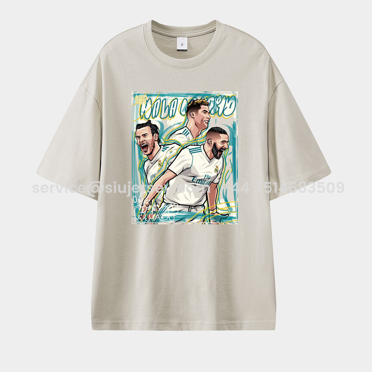 SIUjerseys-Real Madrid BBC Benzema Bale Cristiano Ronaldo Unisex Pure Cotton T-shirt
