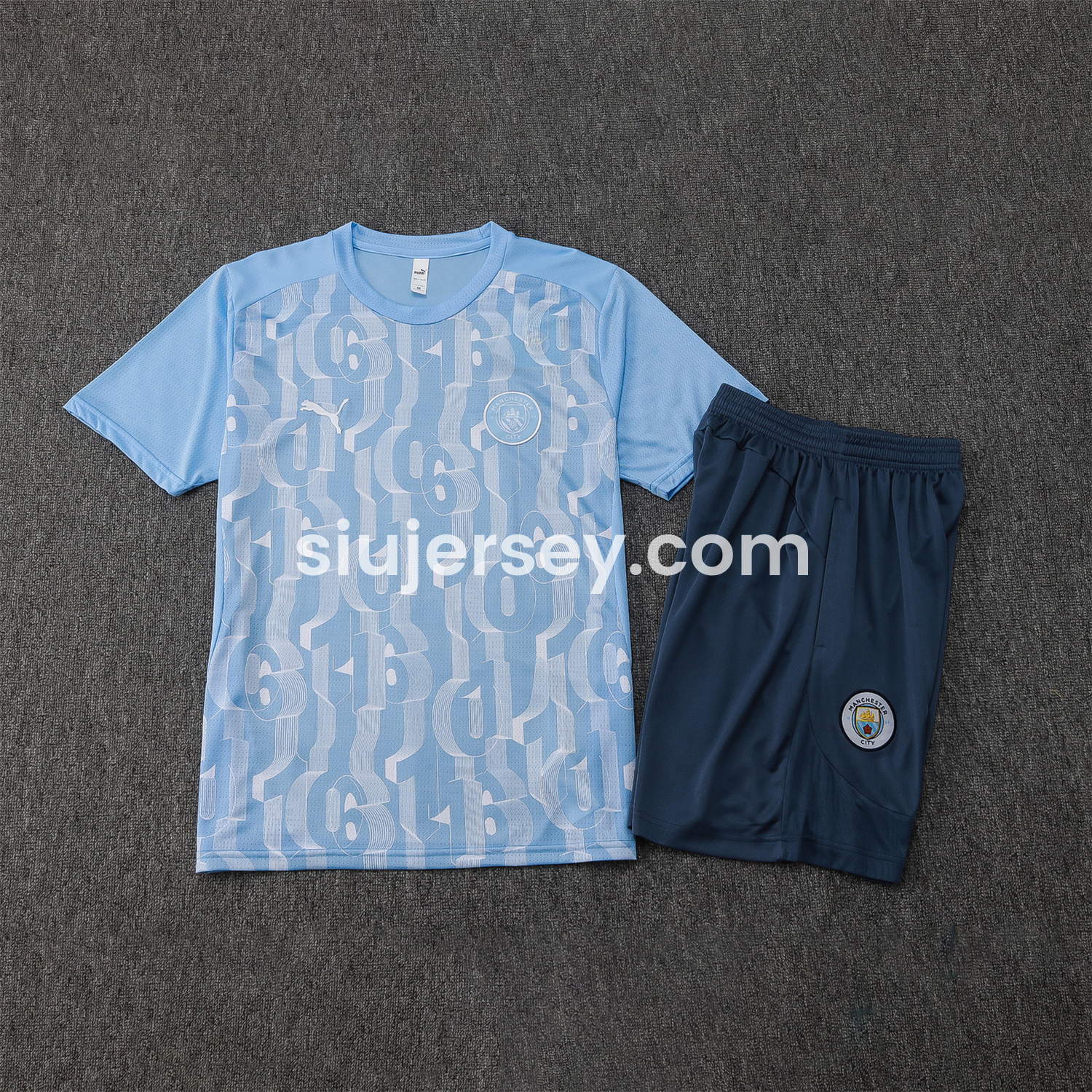 SIUjerseys-Manchester United 24-25 Short-Sleeve Training Set - Light Blue