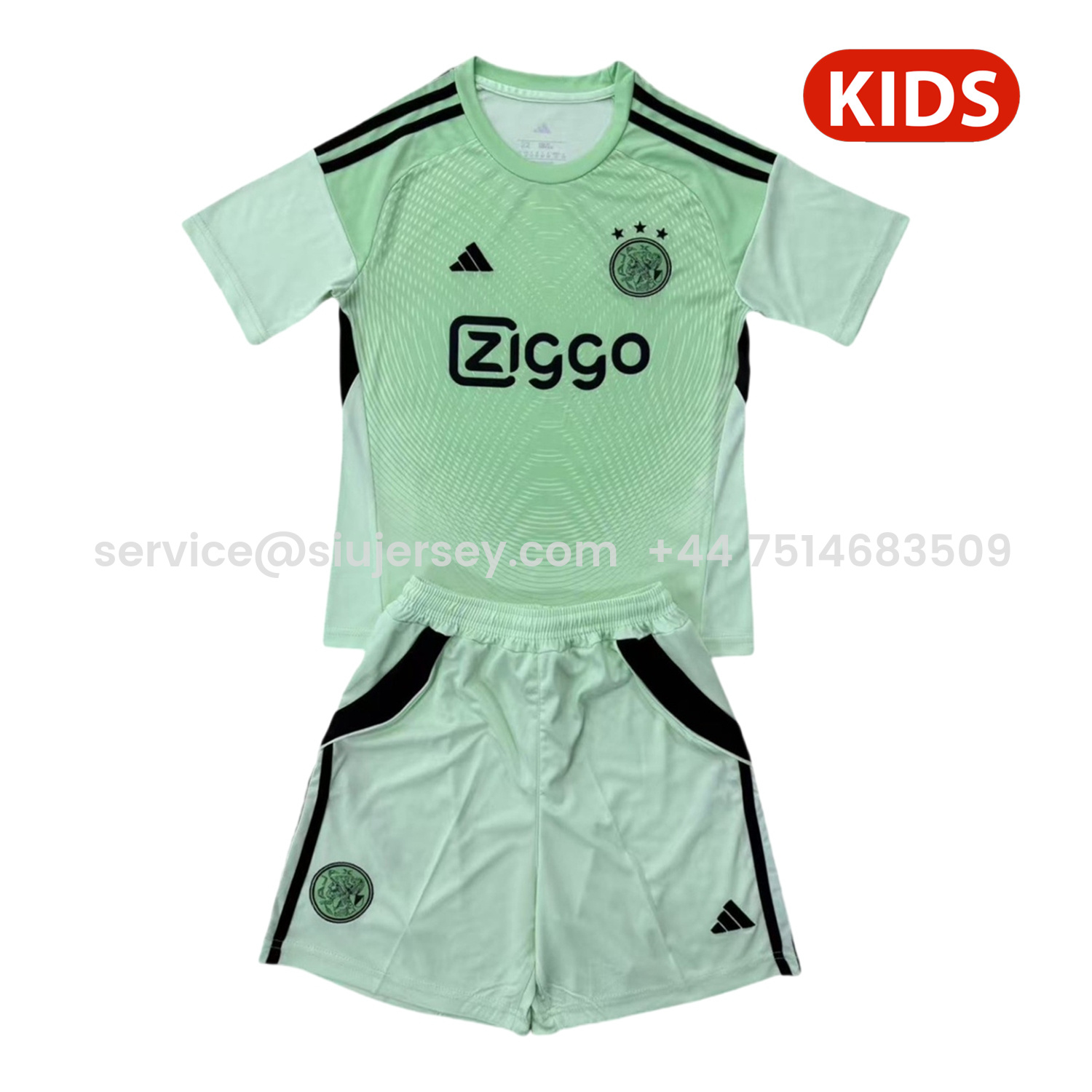 SIUjerseys-Ajax 25-26 Green Goalkeeper Kids Kit
