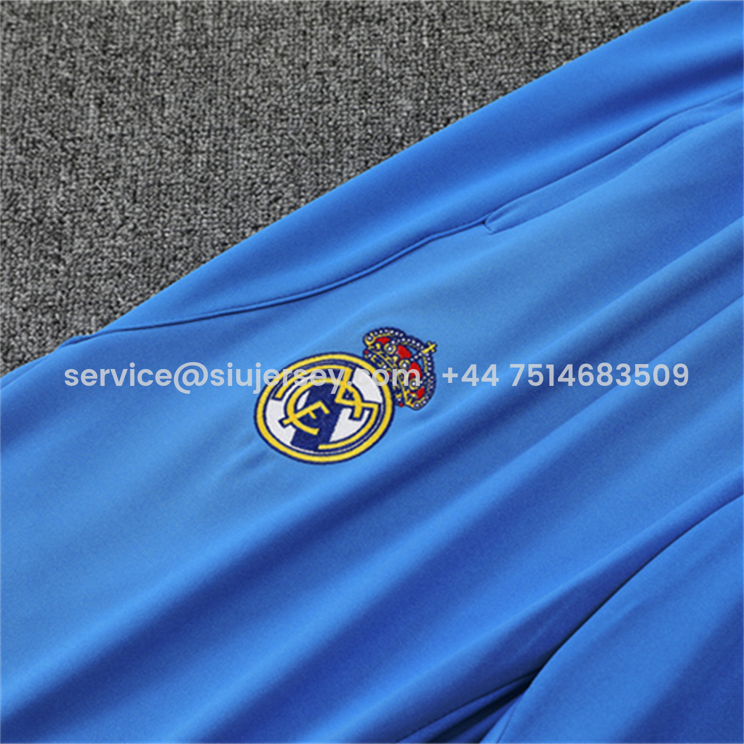 SIUjerseys-Real Madrid 25-26 Long Sleeve Training Set - Bright Blue Top & Pants