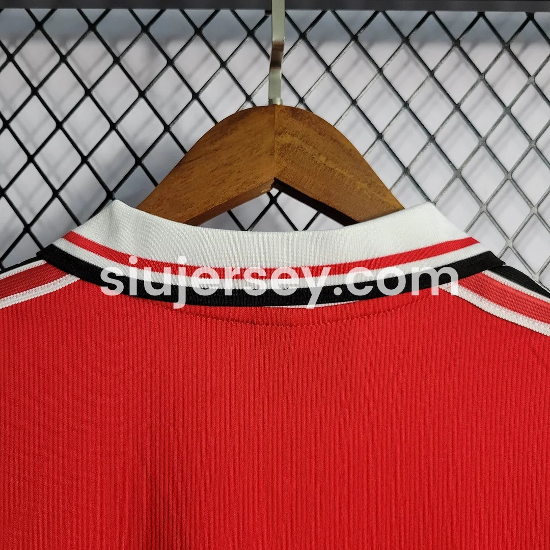 SIUjerseys-Retro Manchester United 98-99 Home Long Sleeve Jersey