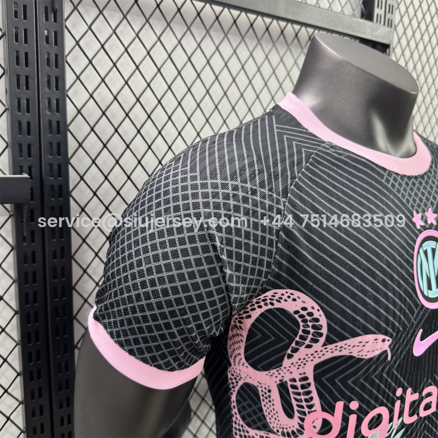 SIUjerseys-Inter Milan 25-26 Pink Snake Special Black Jersey - Player Version