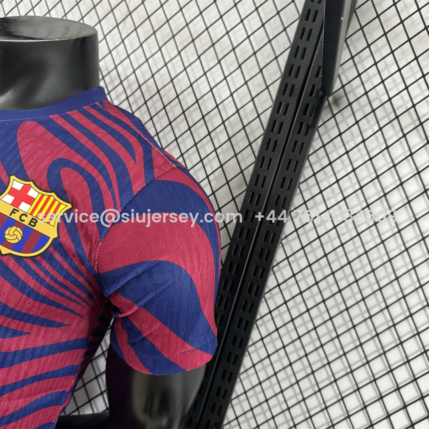 SIUjerseys-Barcelona 25-26 Red & Blue Contours Special Jersey - Player Version