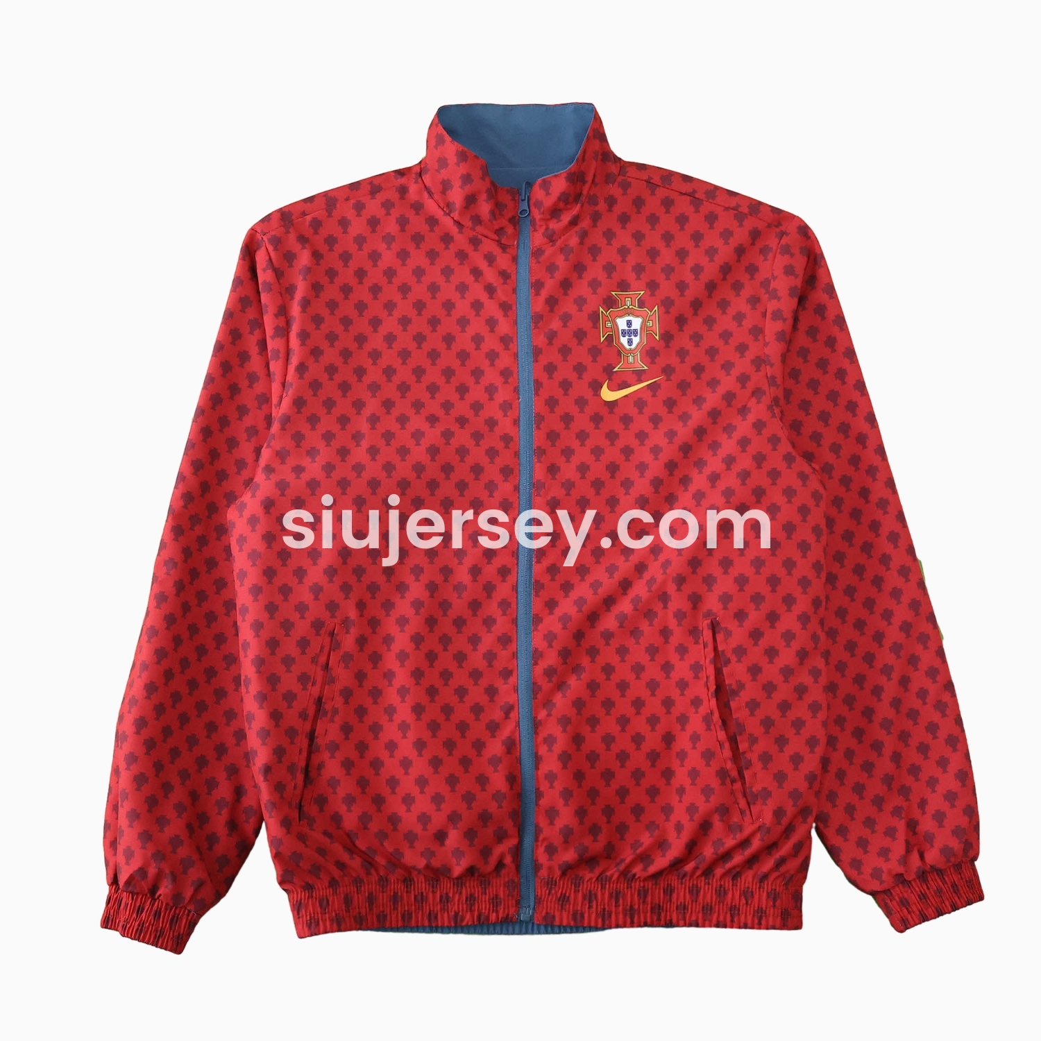 SIUjerseys-Portugal 24-25 Double Sided Reversible Windbreaker - Red & Blue