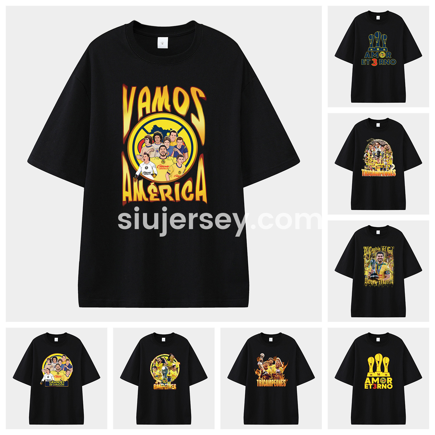 SIUjerseys-Club América Triple Championship Unisex Pure Cotton T-shirt