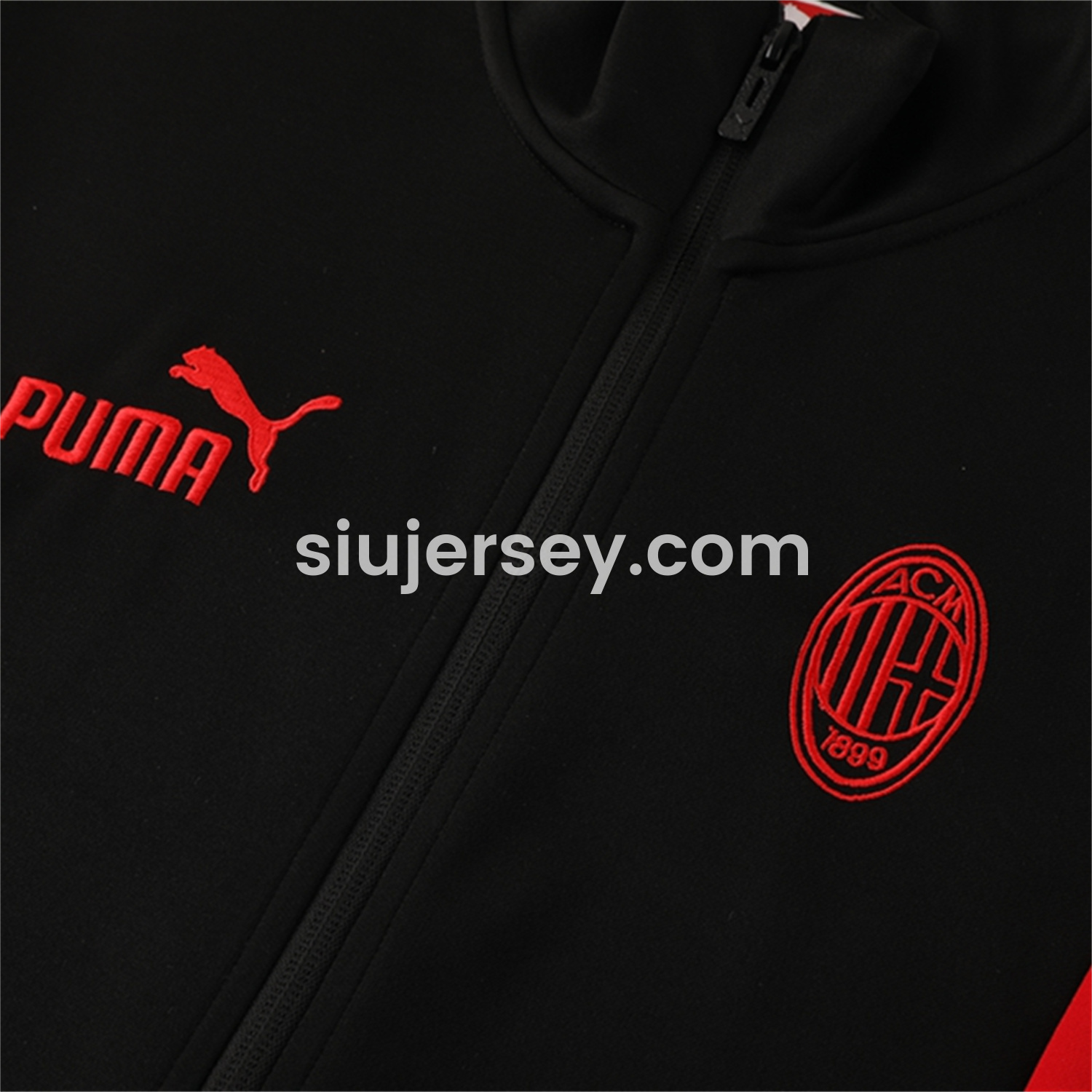 SIUjerseys-AC Milan 25-26 Jacket Training Tracksuit - Black top & Black Pants