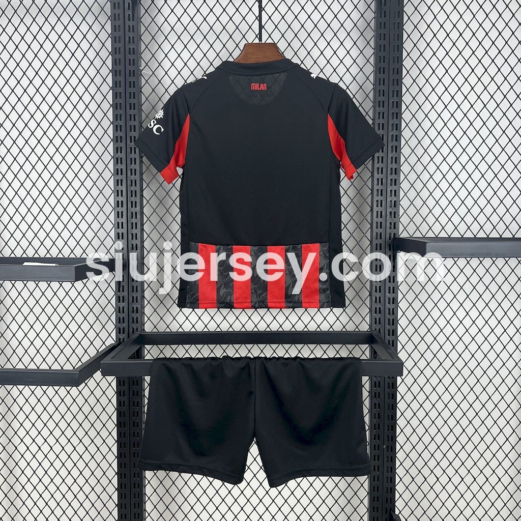 SIUjerseys-AC Milan 25-26 Home Kids Kit