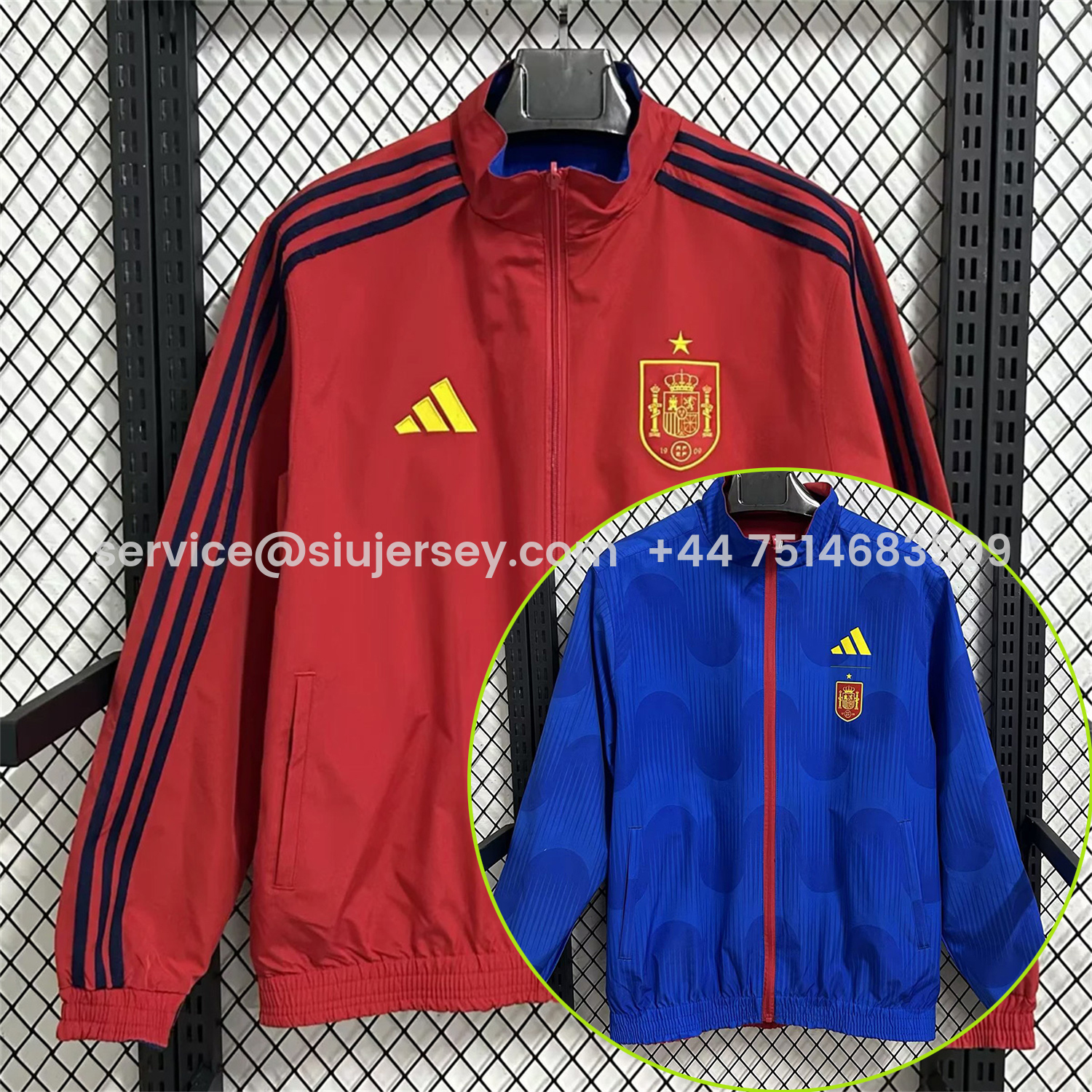SIUjerseys-Spain 2026 Pre-Match Double Sided Reversible Windbreaker - Red
