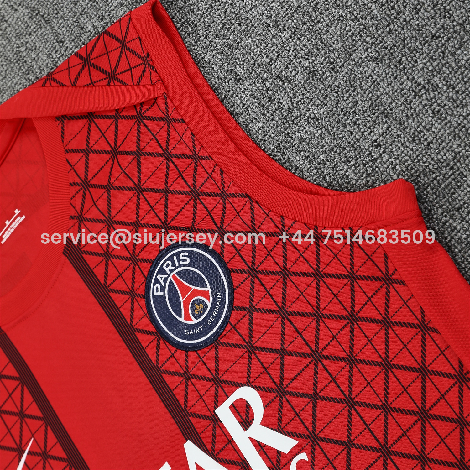 SIUjerseys-Paris Saint-Germain PSG 25-26 Vest Training Set - Red Vest & Deep Blue Shorts
