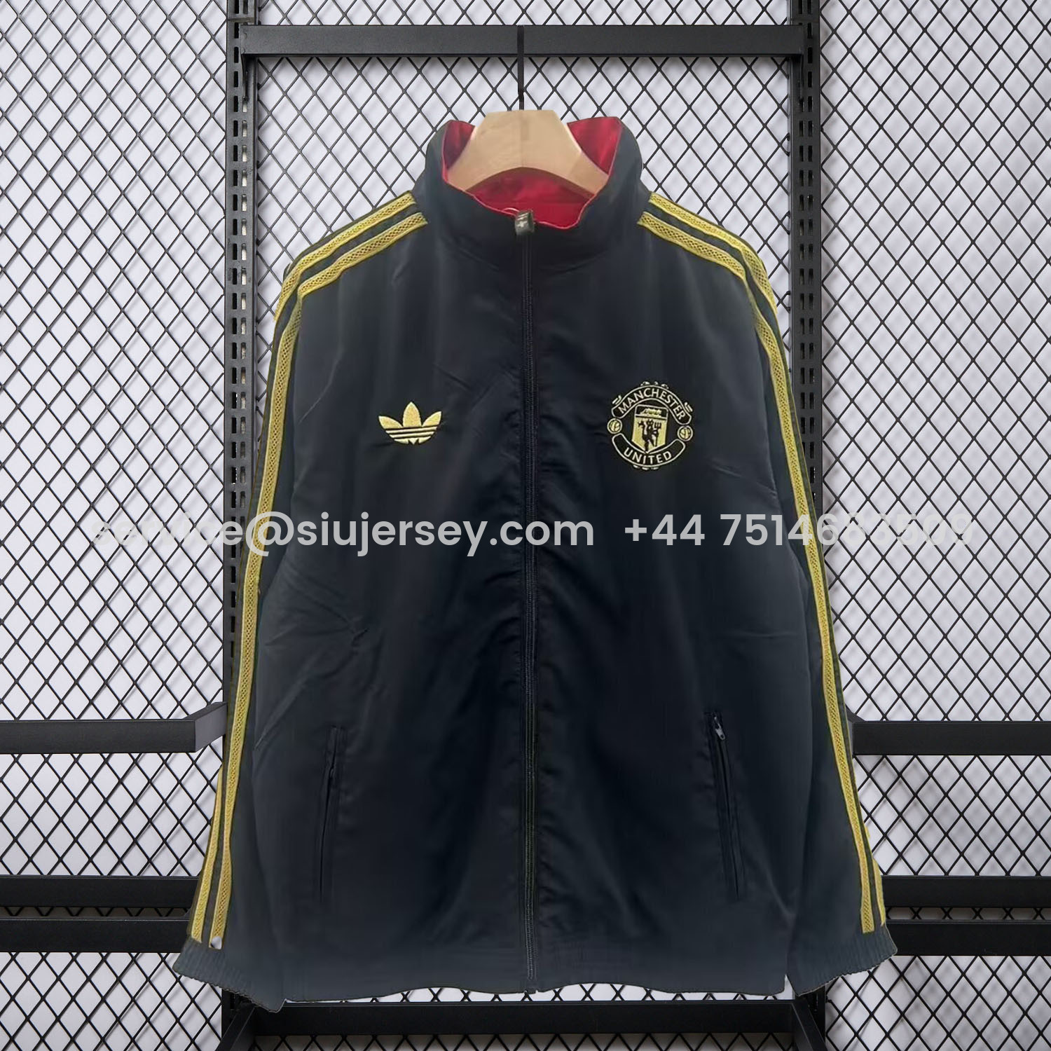 SIUjerseys-Manchester United 25-26 Double Sided Reversible Windbreaker - Black & Red