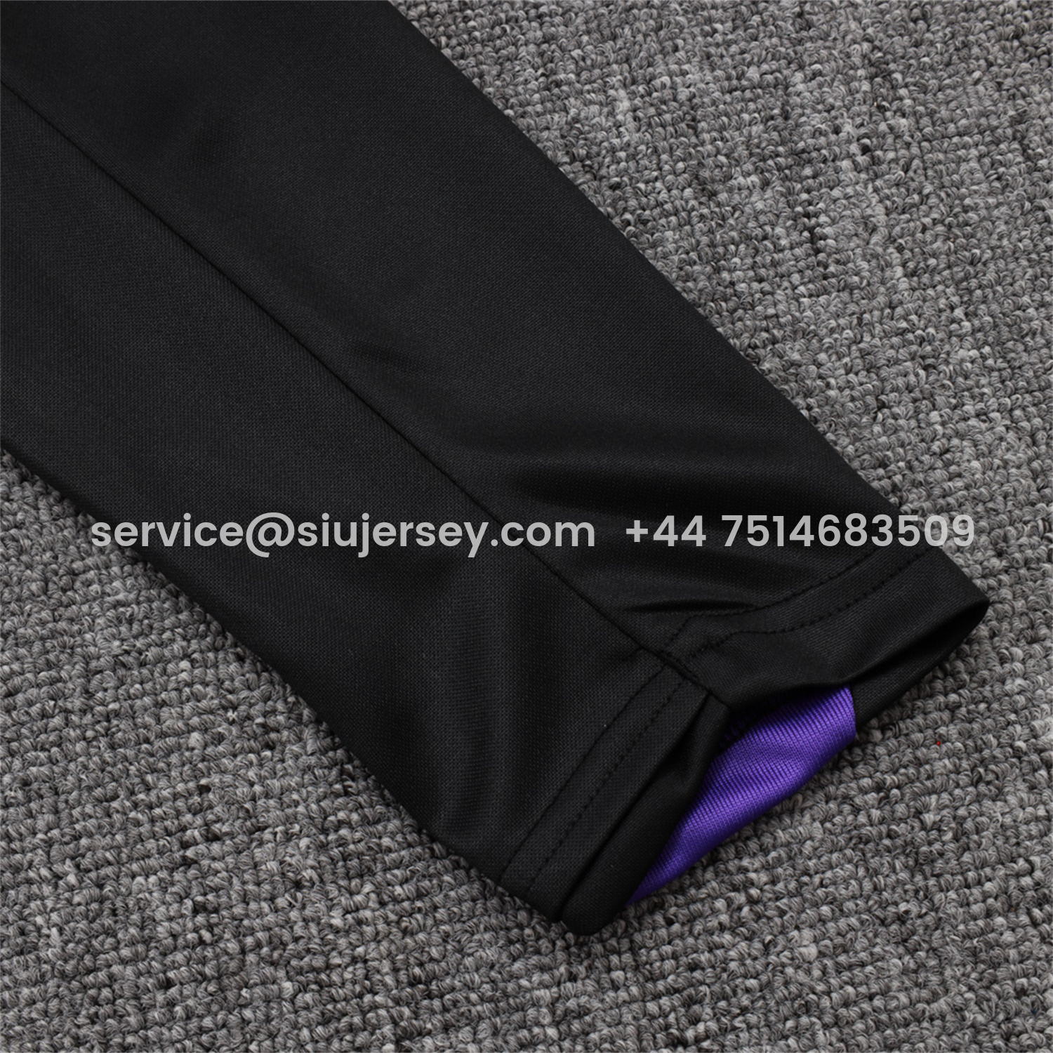 SIUjerseys-Barcelona X KB 25-26 Long Sleeve Training Set - Black Top with Purple Badge and Black Pants