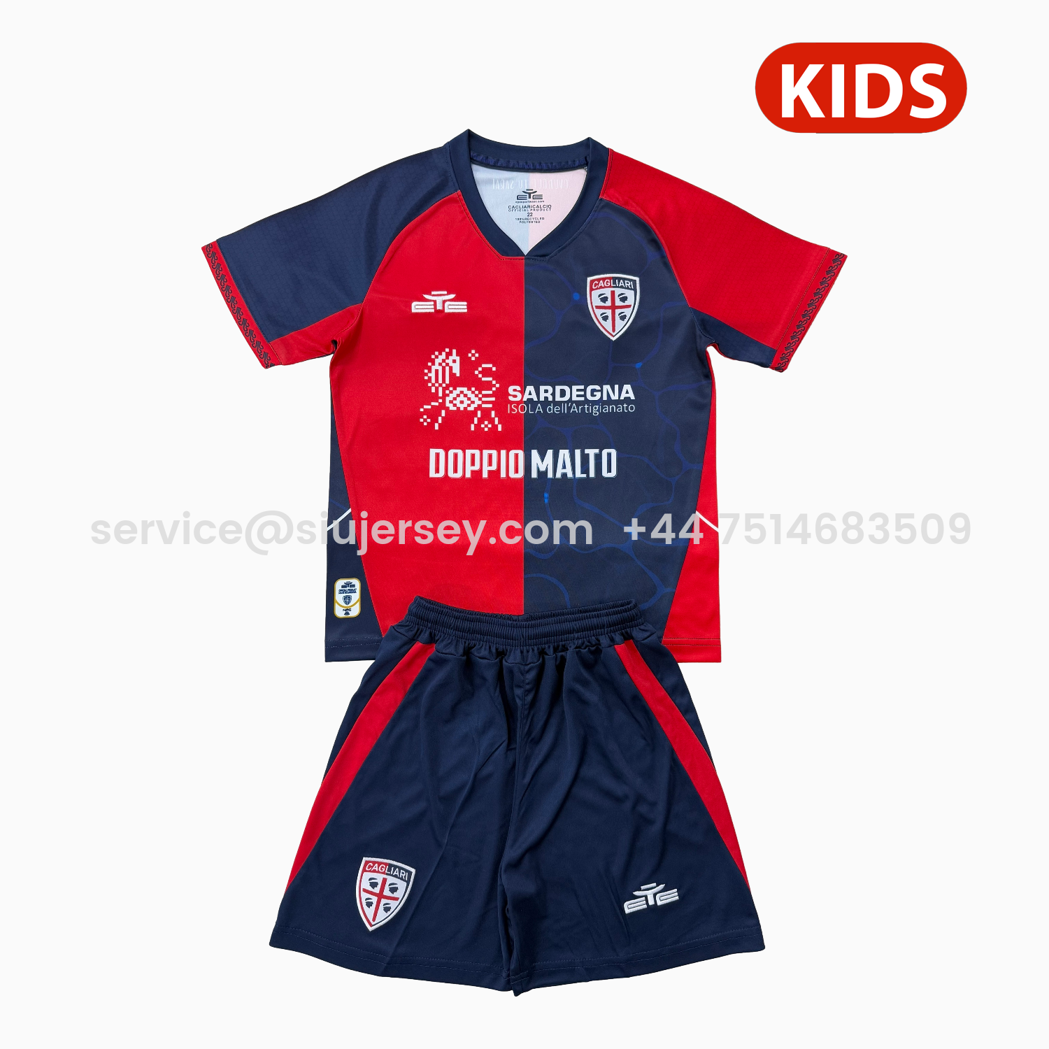 SIUjerseys-Cagliari Calcio 25-26 Home Kids Kit