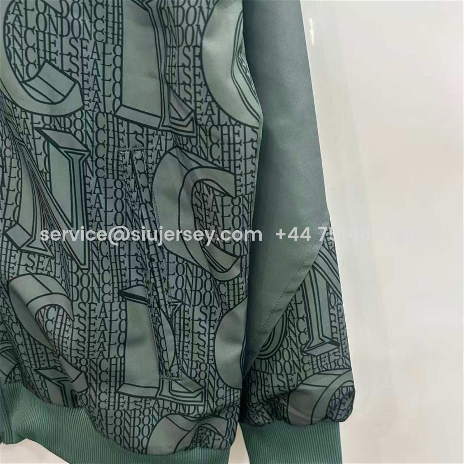 SIUjerseys-C.H.E.L.S.E.A 25-26 Subtle Letter Pattern Windbreaker Jacket - Dark Green