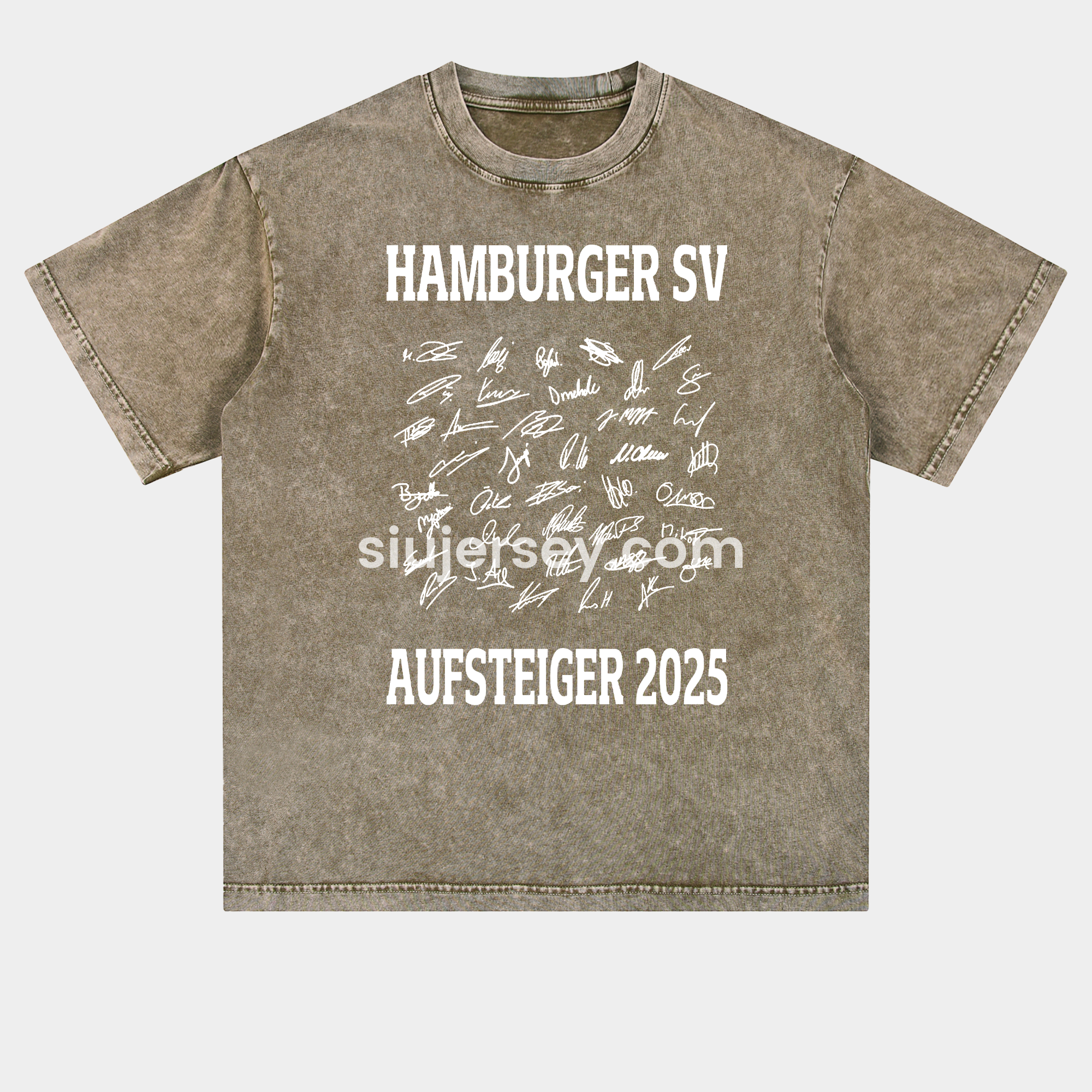 SIUjerseys-Hamburger SV AUFSTIEG 2025 Team Signatures Oversized Washed T-Shirt