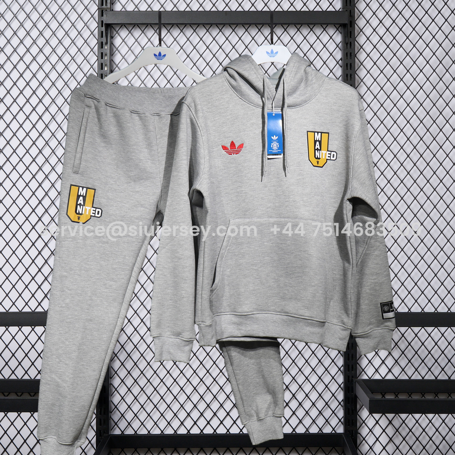 SIUjerseys-Manchester United 25-26 Pure Color Training Set - Grey Top and Grey Pants