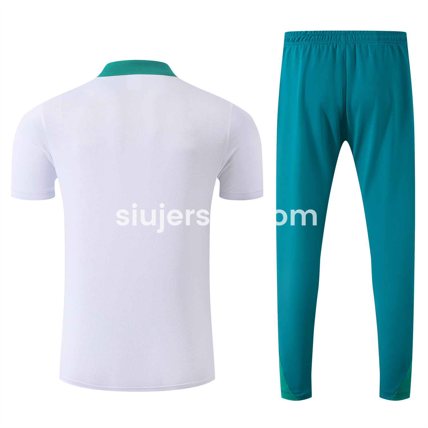 SIUjerseys-Portugal 25-26 POLO Short-Sleeve Training Set - White Top and Blue Pants