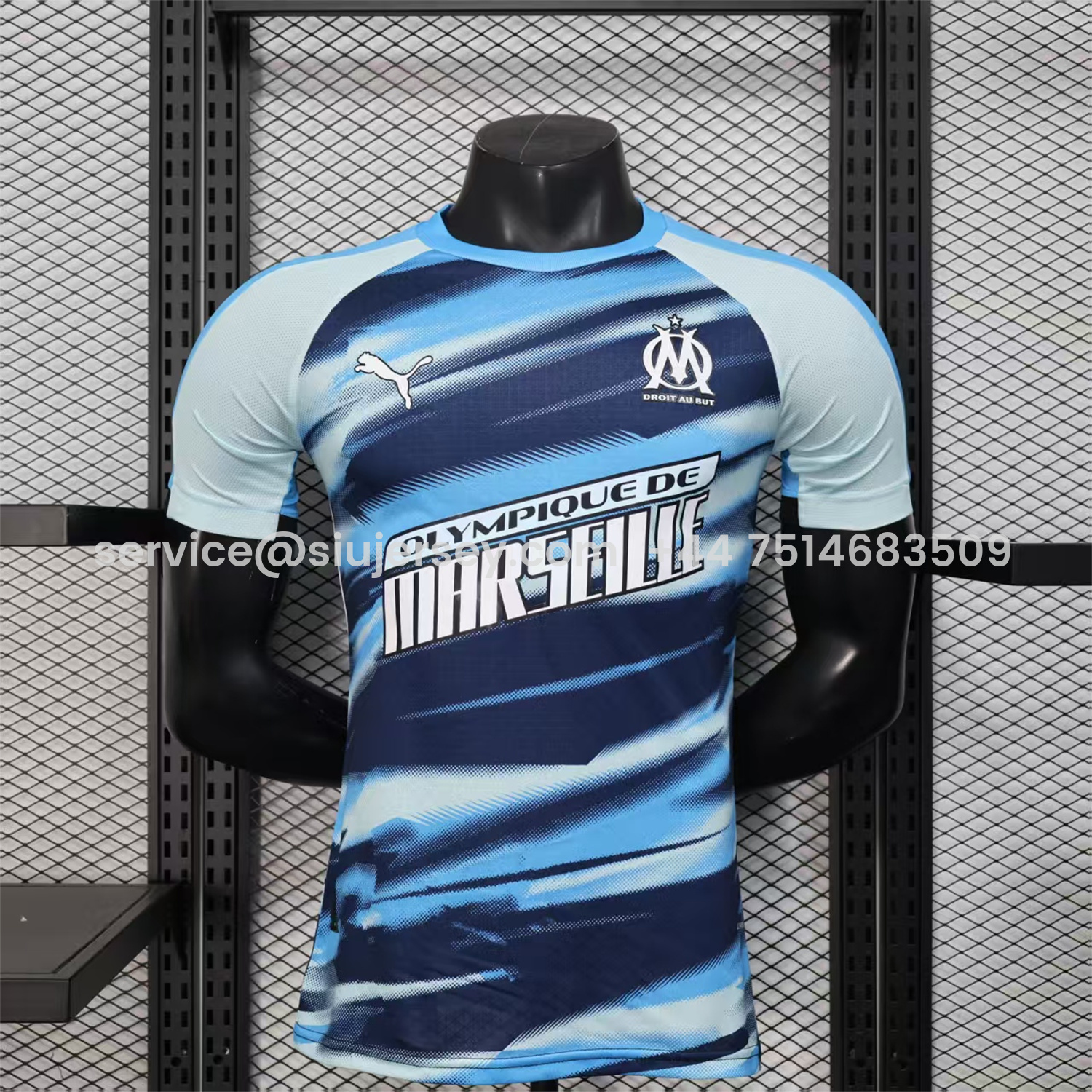 SIUjerseys-Marseille 25-26 Blue Gradient Training Jersey - Player Version