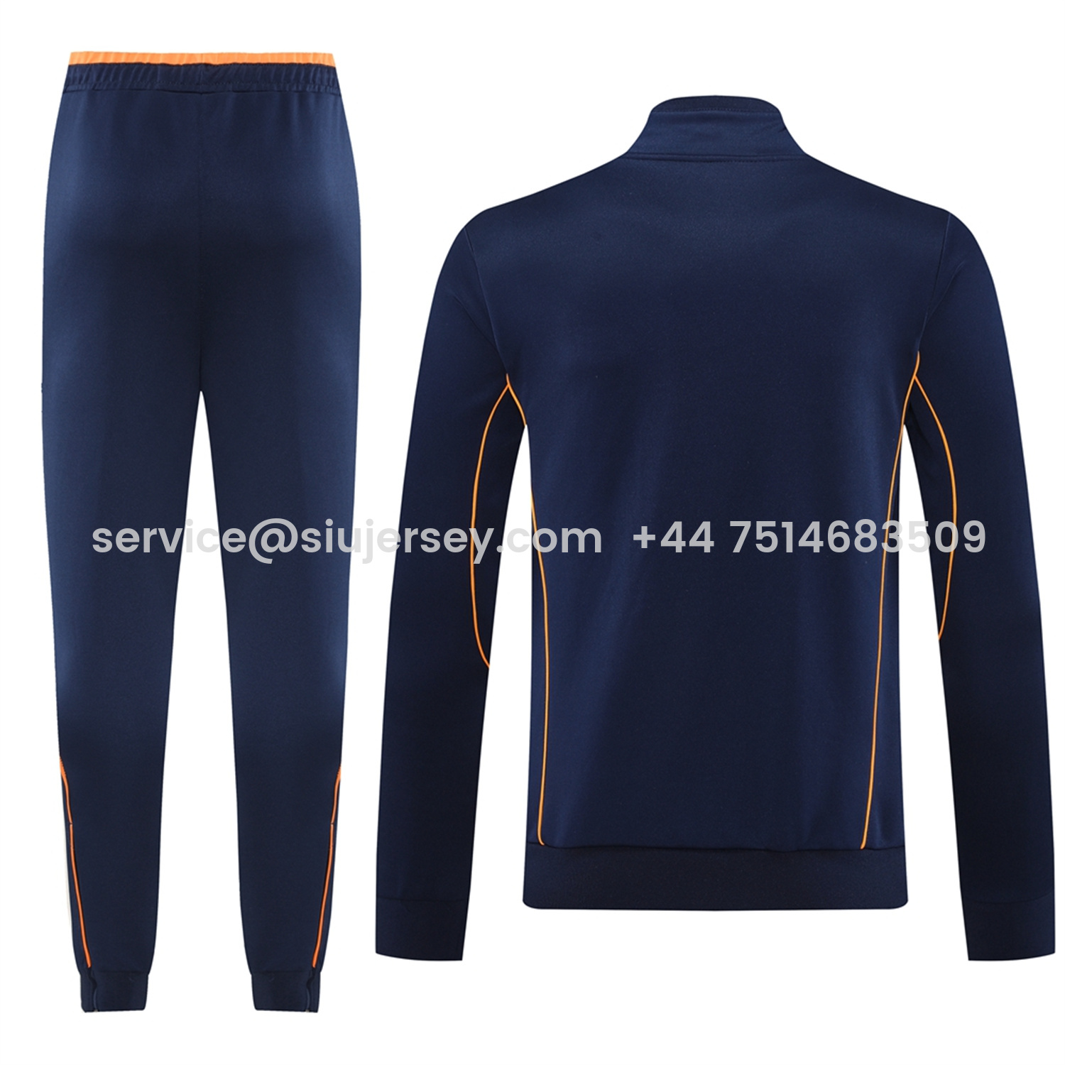 SIUjerseys-Real Madrid 25-26 Jacket Training Tracksuit - Royal Blue Jackets & Pants with Orange Lines