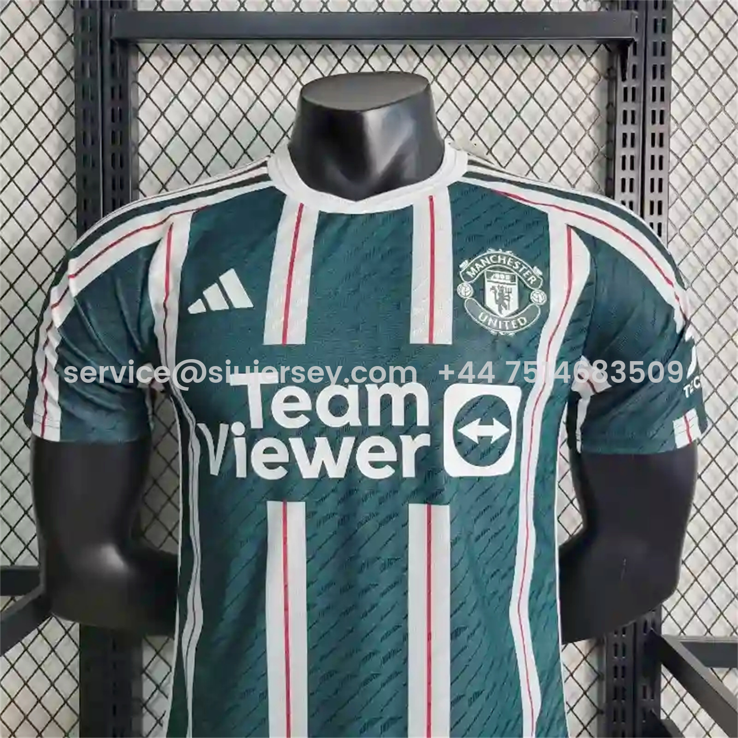 SIUjerseys-Retro Manchester United 2023-24 Away Green Jersey - Player Version