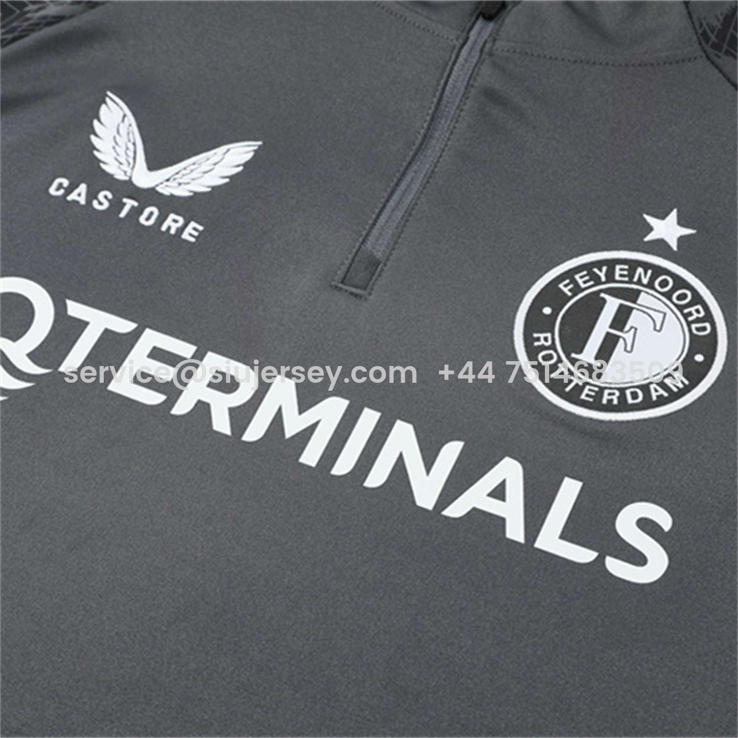 SIUjerseys-Feyenoord 25-26 Long Sleeve Training Set - Dark Gray Top & Dark Gray Pants