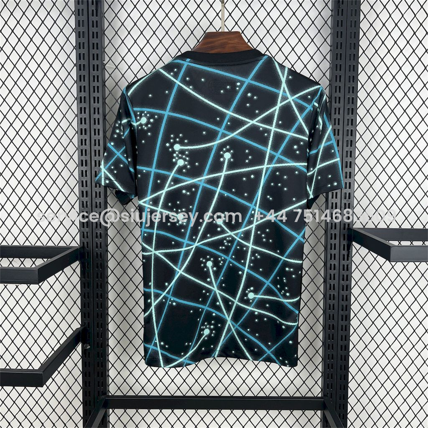 SIUjerseys-Inter Milan 25-26 Blue Lines Black Pre-Match Training Jersey - Fans Version