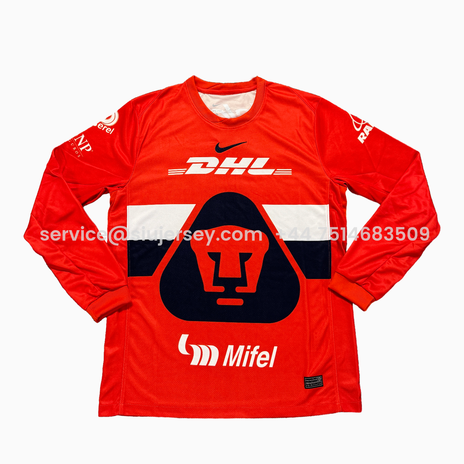 SIUjerseys-Pumas UNAM 25-26 Orange Goalkeeper Long Sleeves Jersey - Fans Version