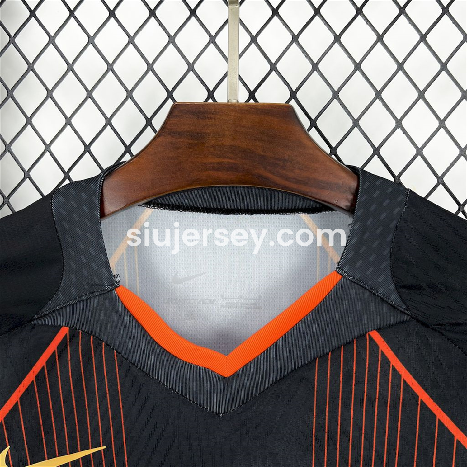 SIUjerseys-Barcelona 25-26 T90 Orange Lines Black Special Jersey - Fans Version