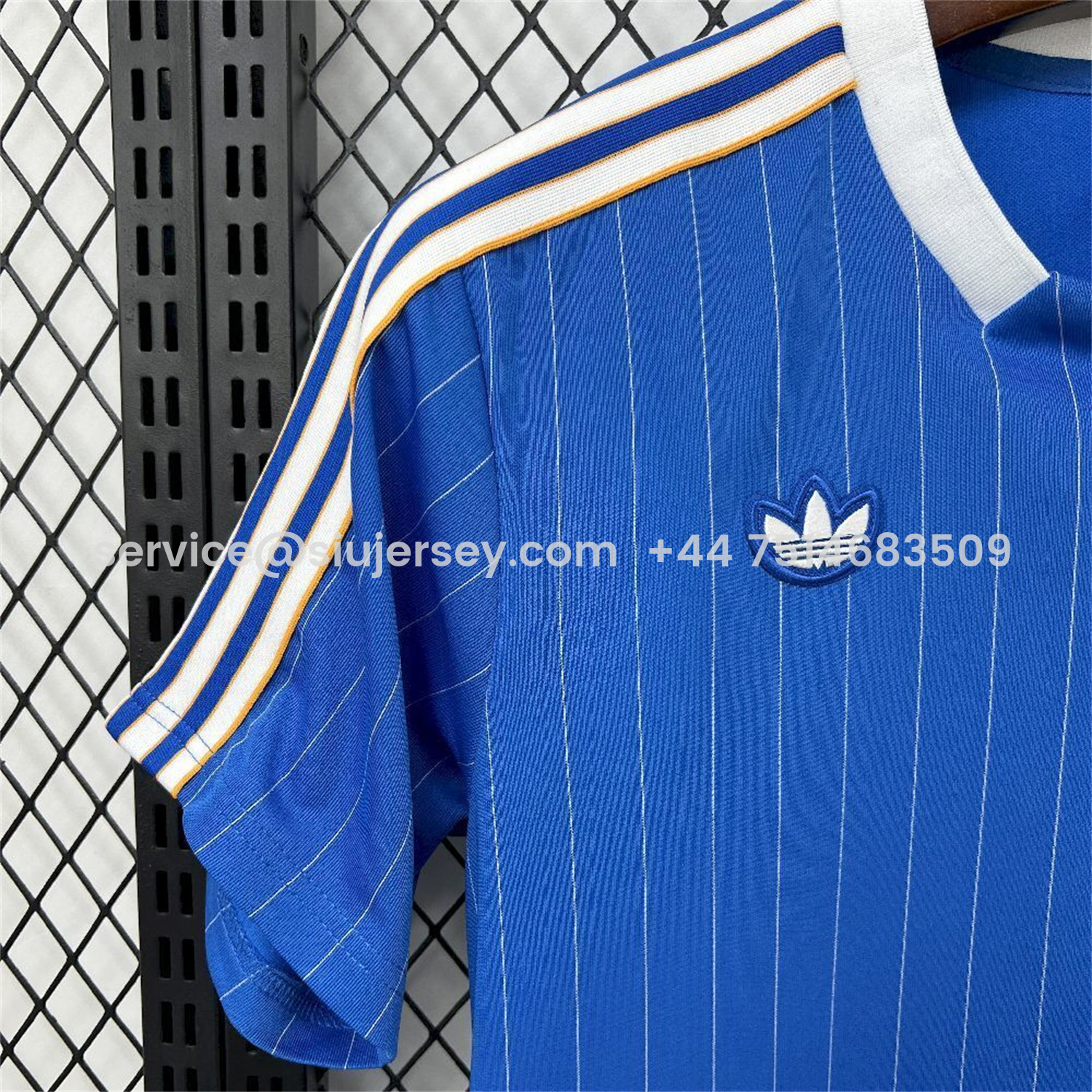 SIUjerseys-Real Madrid 25-26 Trefoil White Lines Blue Travel Jersey - Fans Version