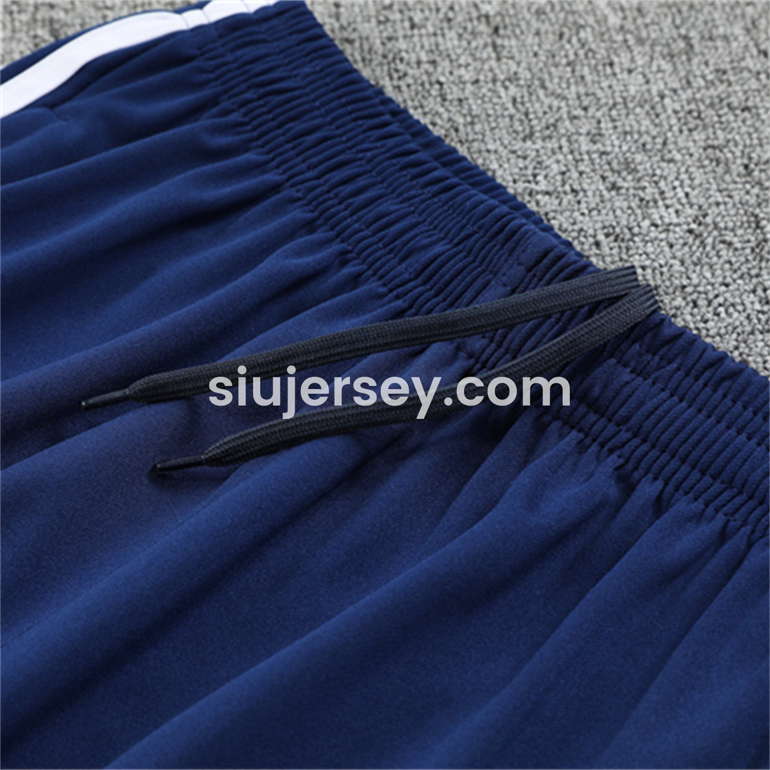SIUjerseys-Real Madrid 25-26 Long Sleeve Training Set - Green Line White Top and Blue Pants