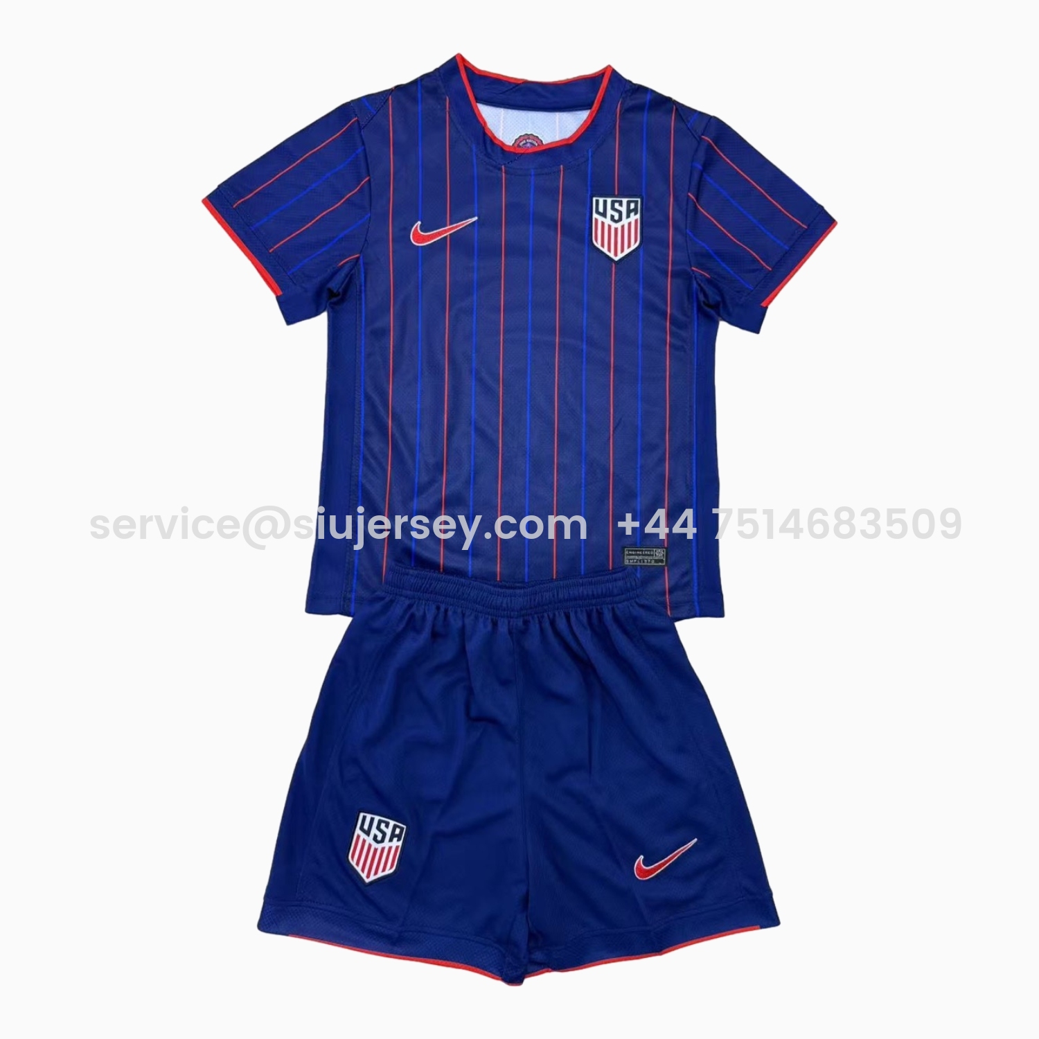 SIUjerseys-United States USA 25-26 Away Deep Blue Men's Adult Jersey Set - Fans Version