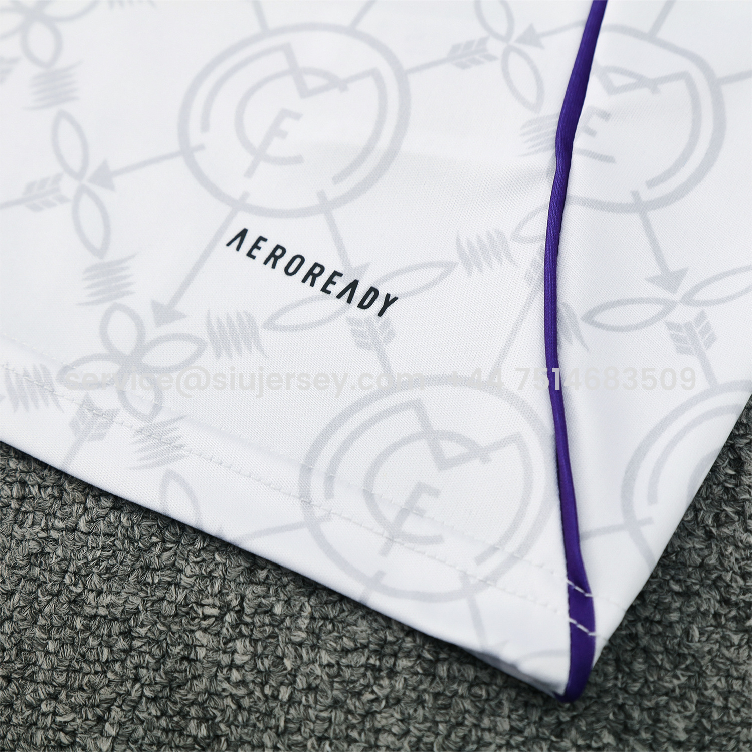 SIUjerseys-Real Madrid 25-26 Short-Sleeve Training Set - Blue Edge White Top & Black Shorts