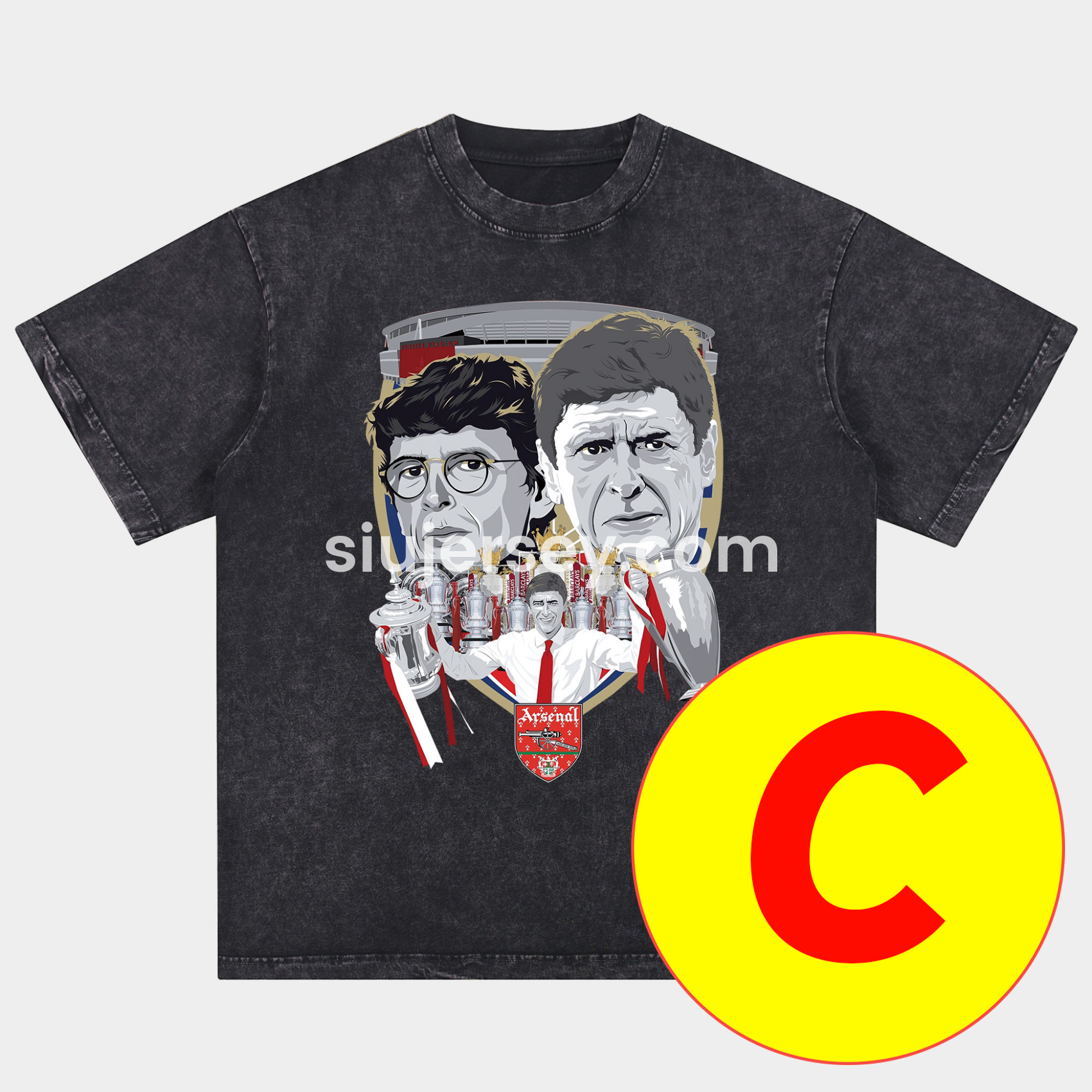 SIUjerseys-Arsenal Henry Wenger Saka Gunners Oversized Washed T-Shirt