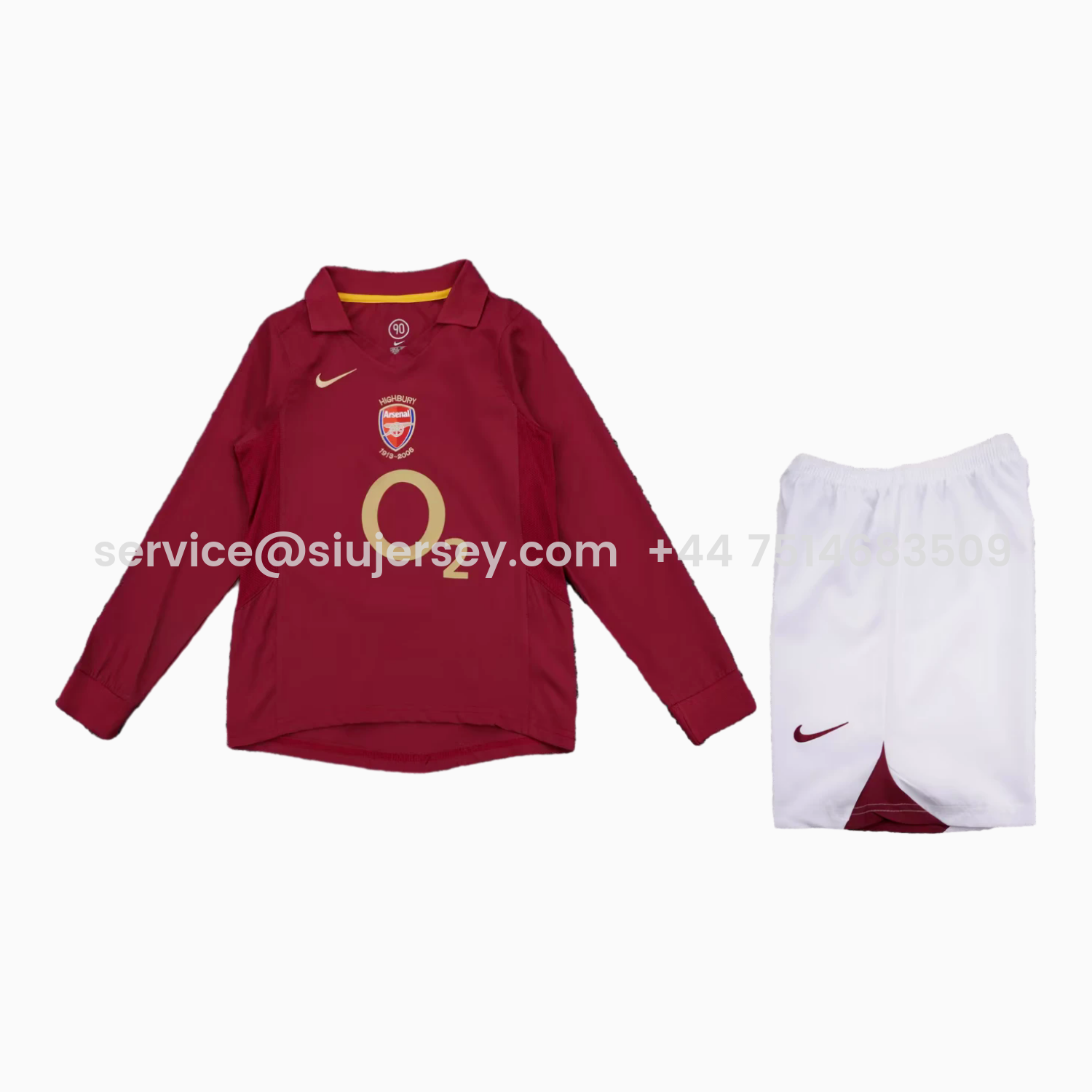 SIUjerseys-Retro Arsenal 2005-06 Home Long Sleeves Kids Kit