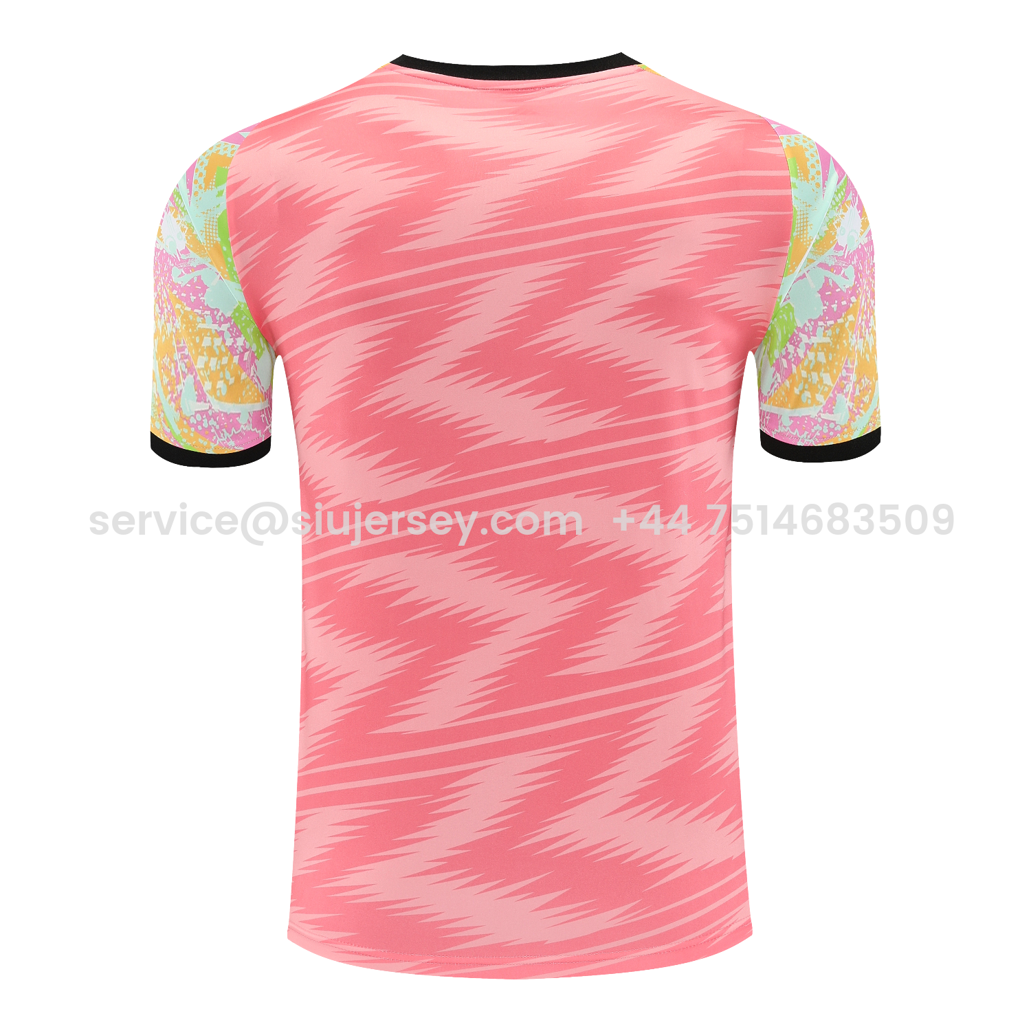 SIUjerseys-Real Madrid 25-26 Short-Sleeve Training Set - Pink Arrow Pattern Top & Black Shorts