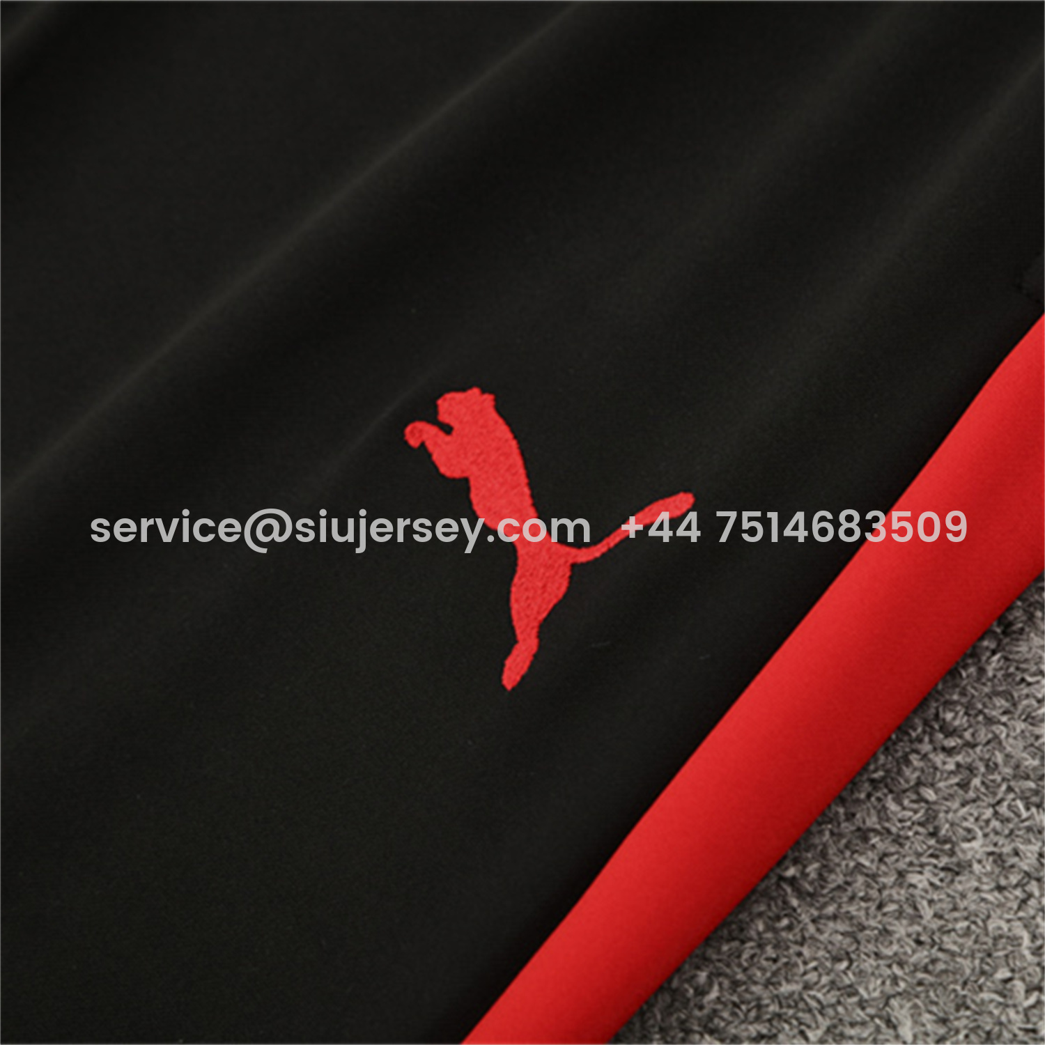 SIUjerseys-Portugal 25-26 Kids Long Sleeve Training Set - Red Top & Black Pants