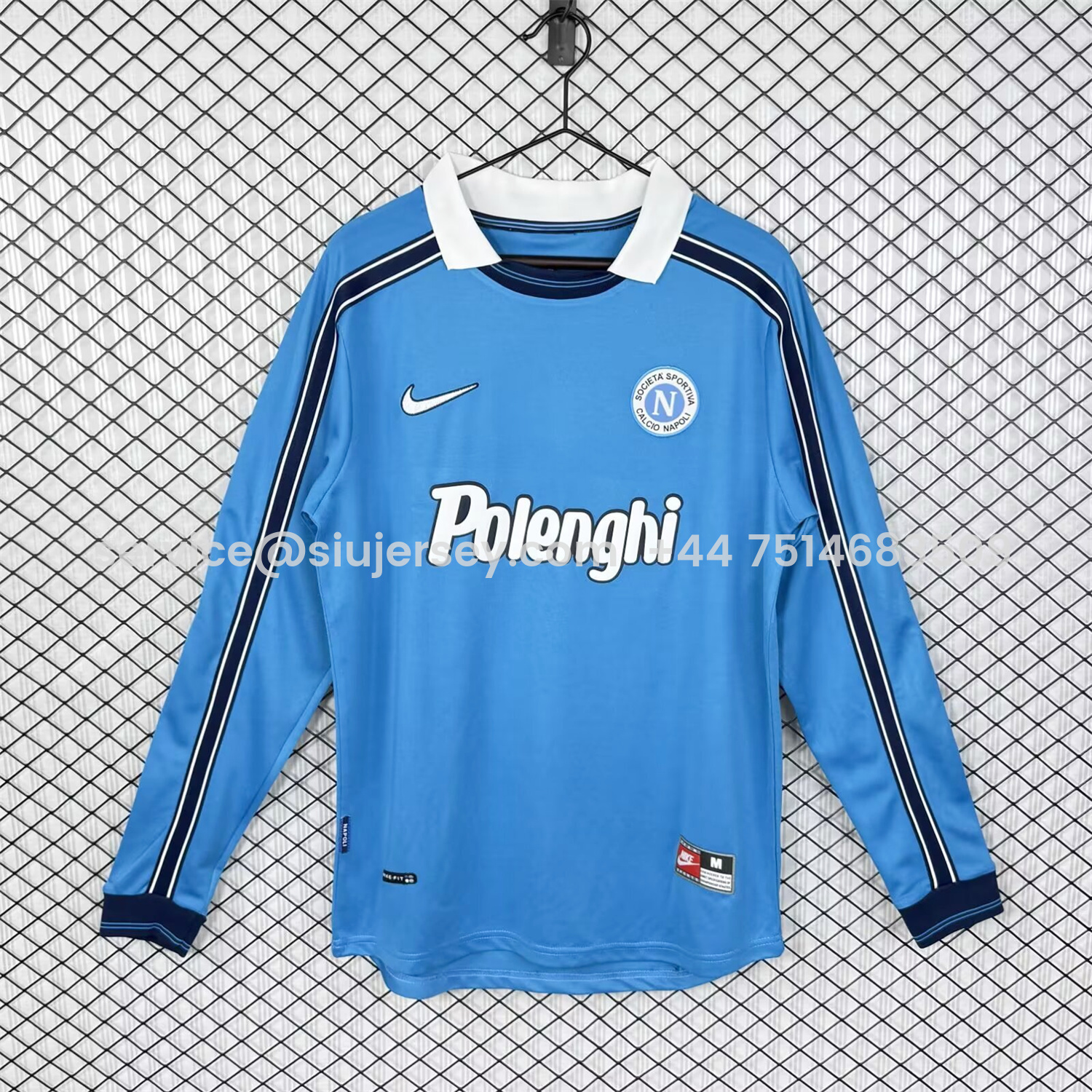 SIUjerseys-Retro Napoli 1998-99 Home Long Sleeves Blue Jersey