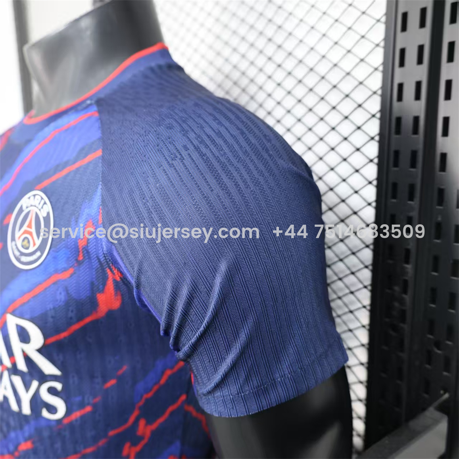 SIUjerseys-Paris Saint-Germain PSG X JD 25-26 Red Line Blue Special Edition Jersey - Player Version