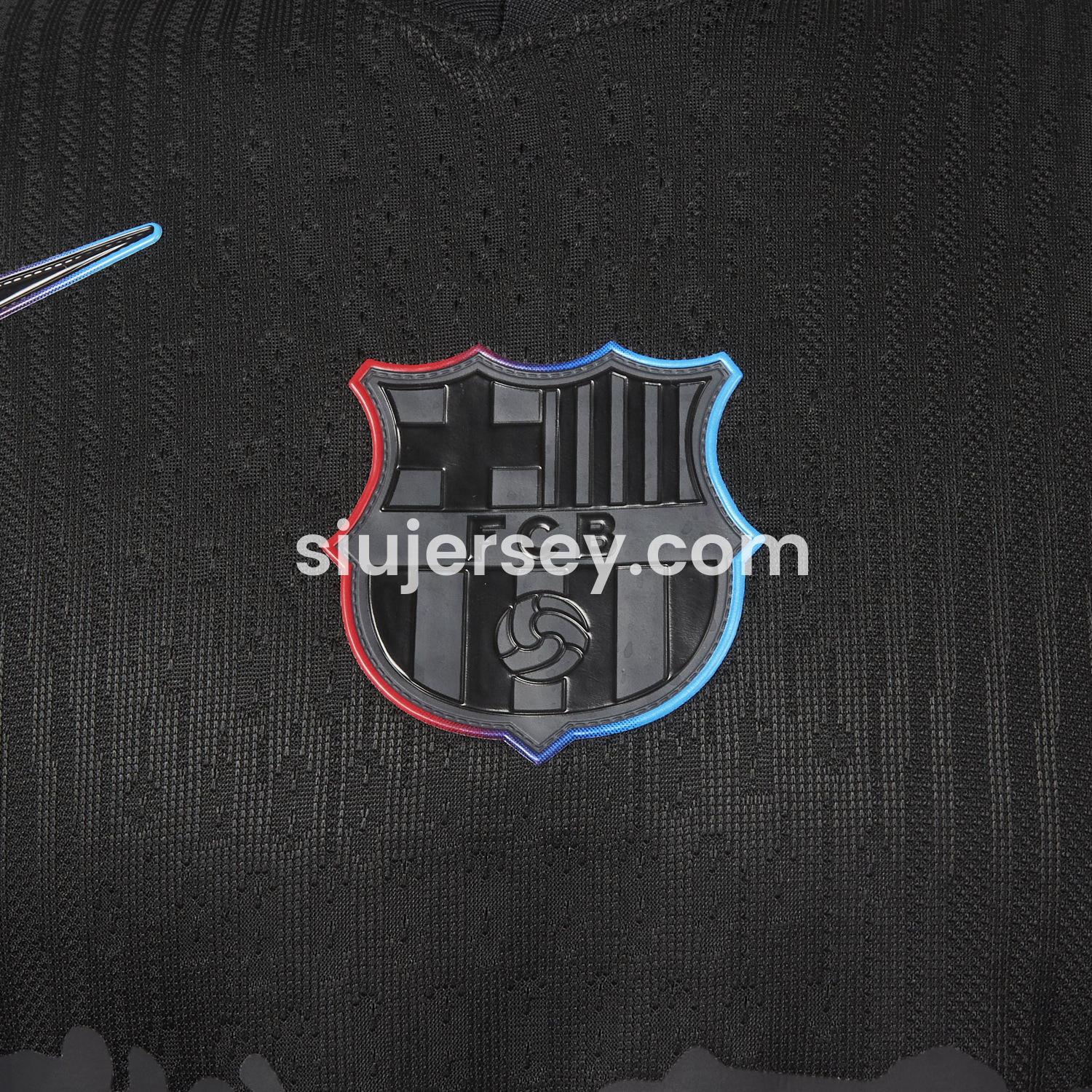SIUjerseys-【New】Barcelona x Travis Scott 24-25 Away Pure Black Jersey - Player Version