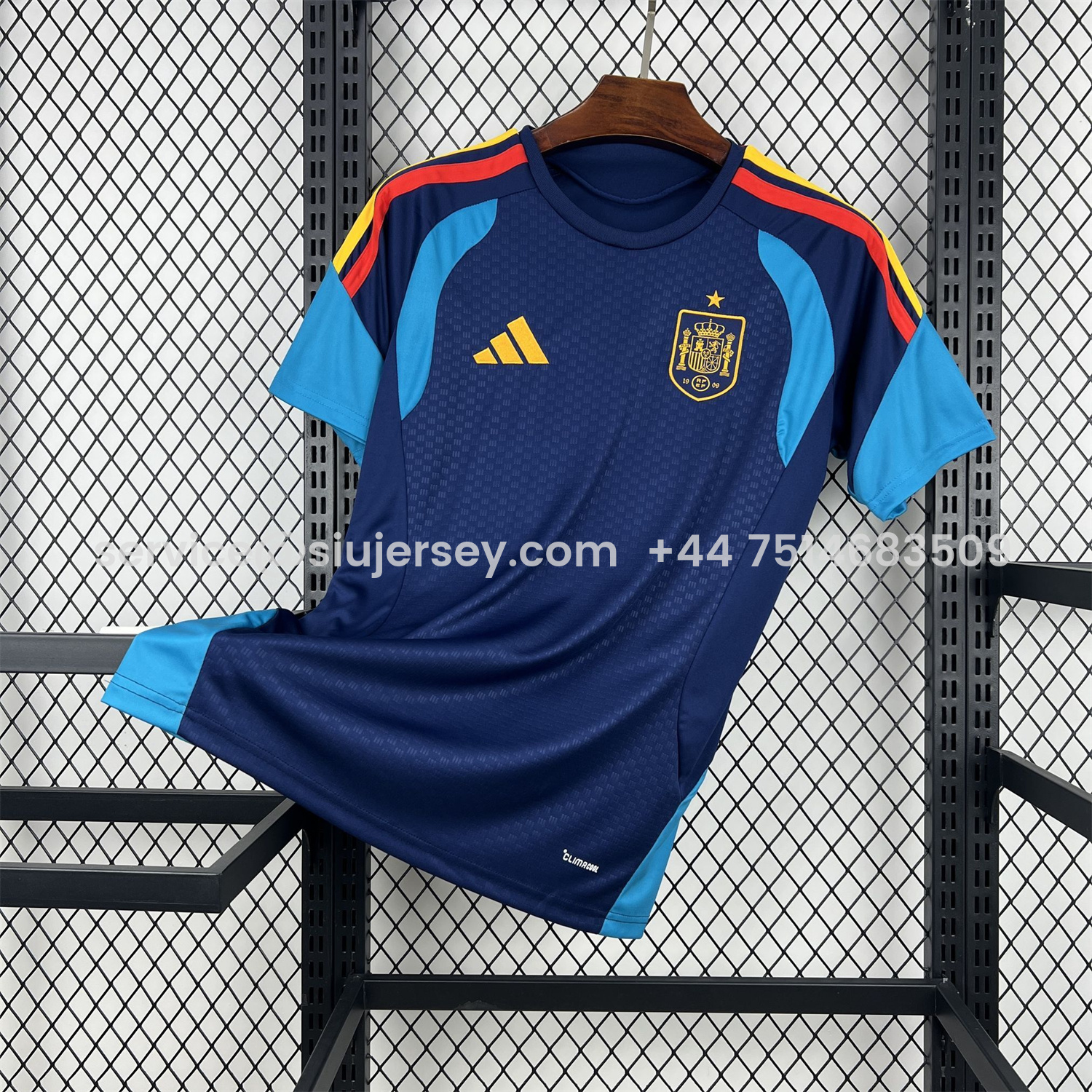 SIUjerseys-Spain 2026 Dark Blue Pre-Match Training Jersey - Fans Version