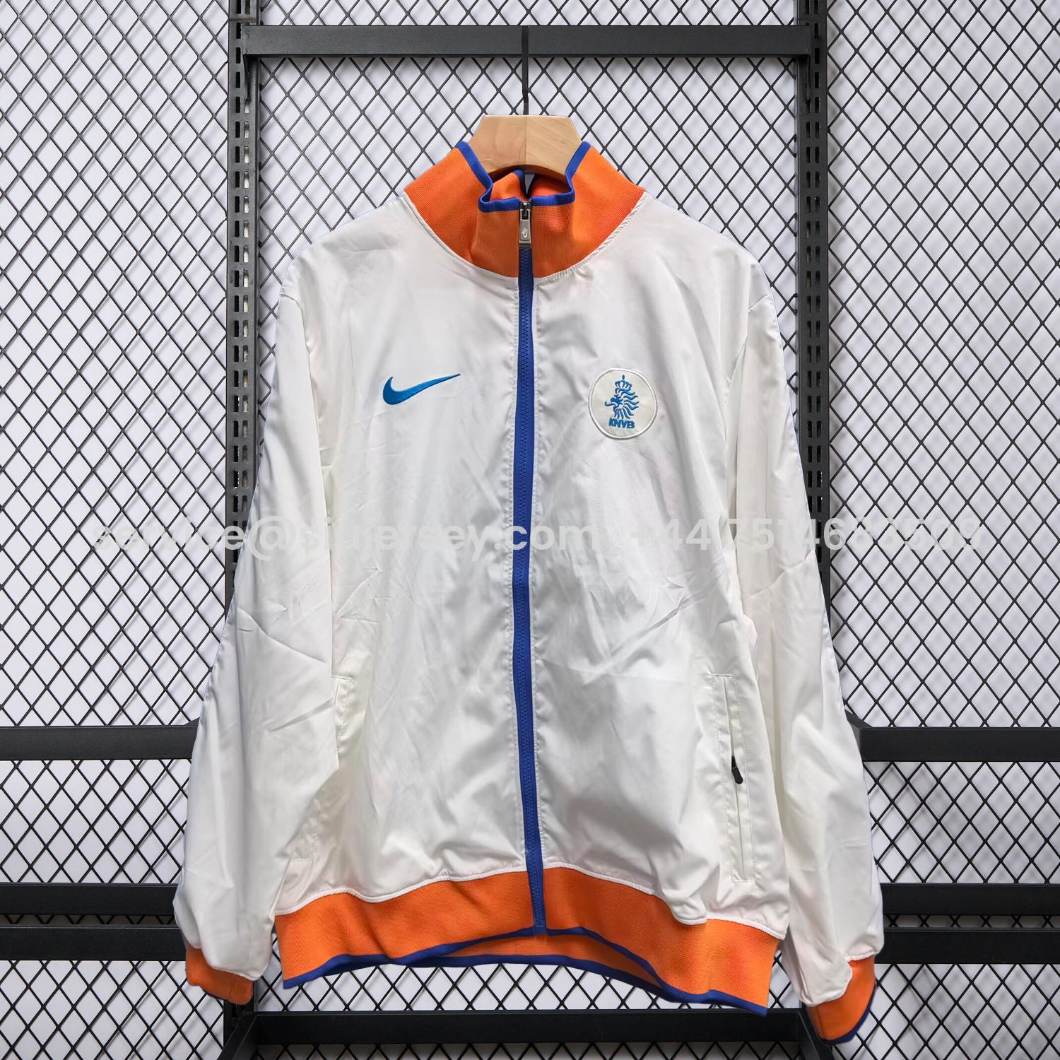 SIUjerseys-Netherlands 25-26 Windbreaker Jacket - Orange And White