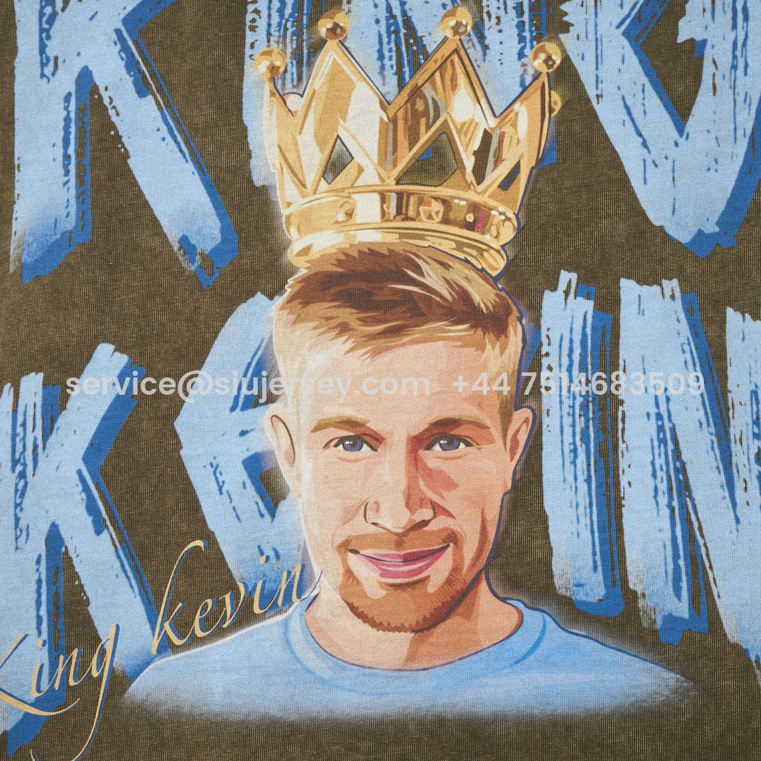 SIUjerseys-Manchester City Kevin De Bruyne King Oversized Washed T-Shirt